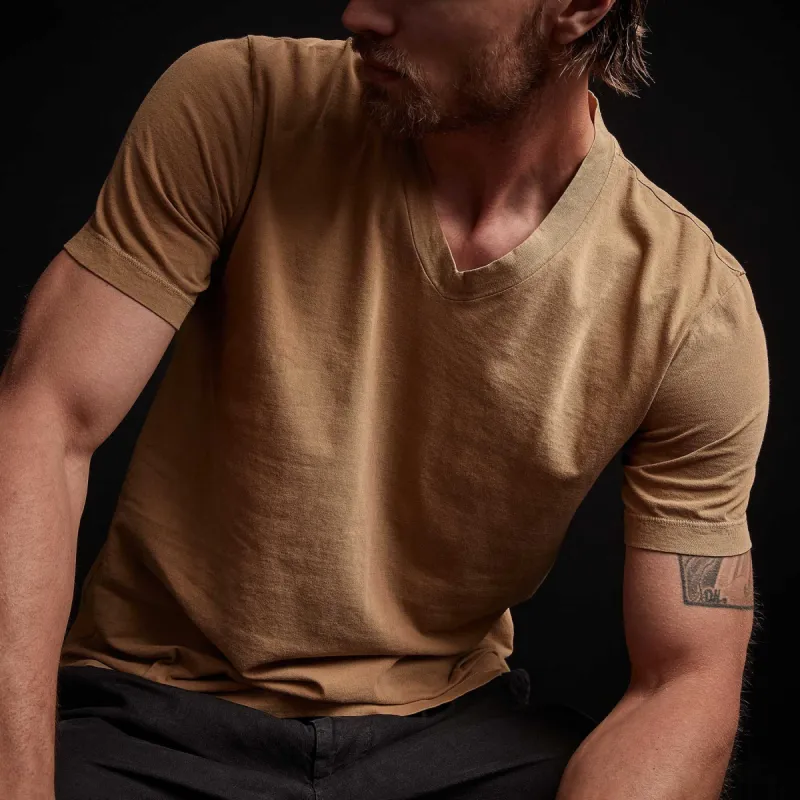 Short Sleeve V Neck - Bronze Pigment sold by James Perse