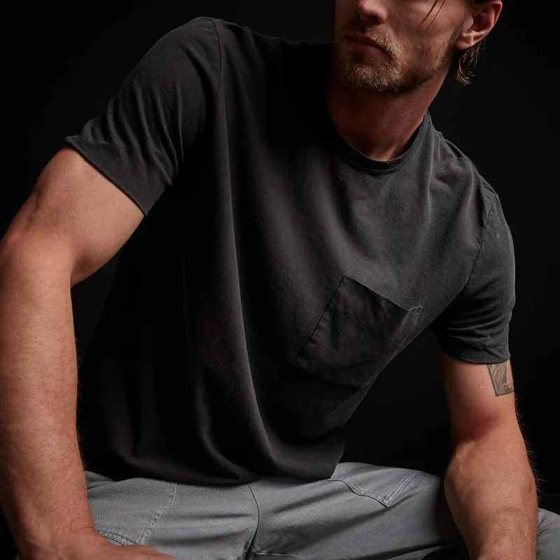 Clear Jersey Short Sleeve Pocket Crew - Magma Pigment sold by James Perse