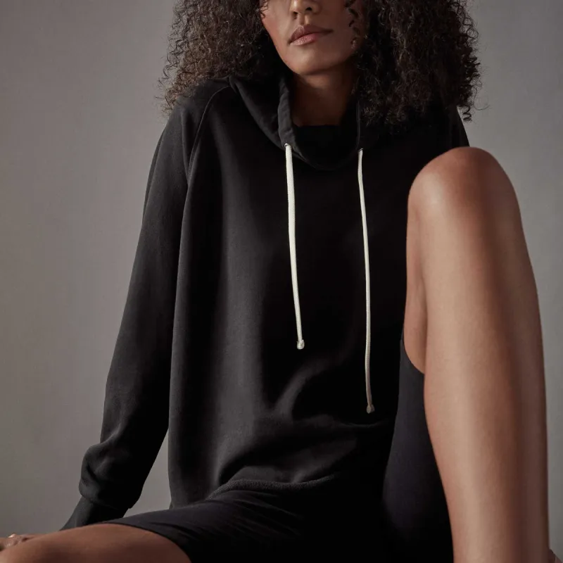 French Terry Funnel Neck Top - Black sold by James Perse