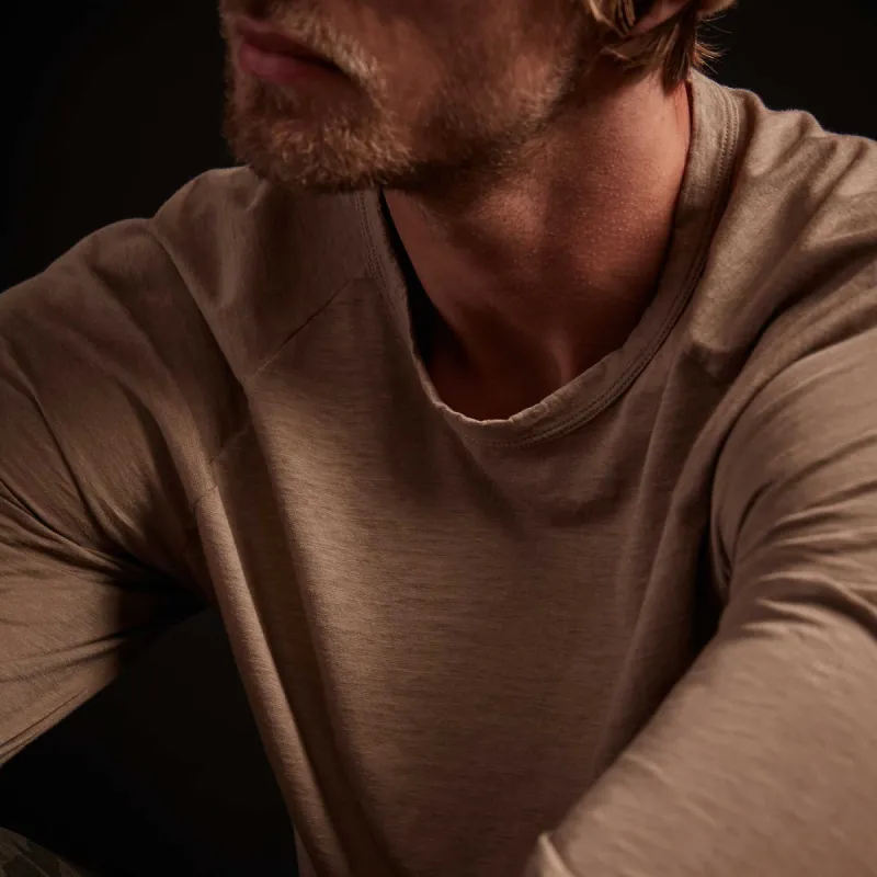 Recycled Lotus Jersey Raglan Crew - Fawn sold by James Perse