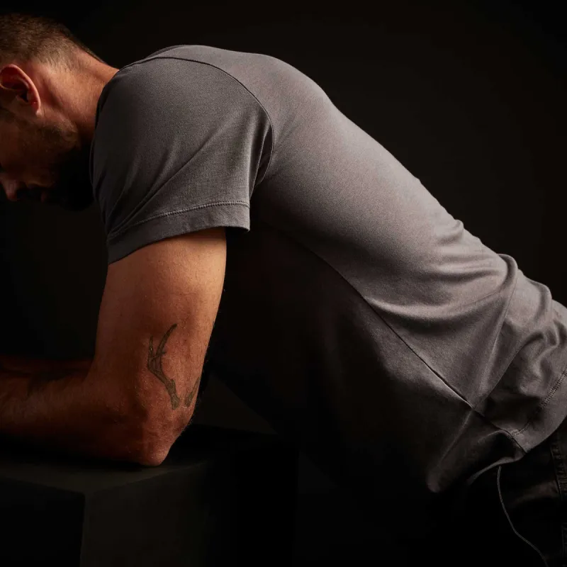 Brushed Lotus Jersey Pocket Tee - Metal sold by James Perse