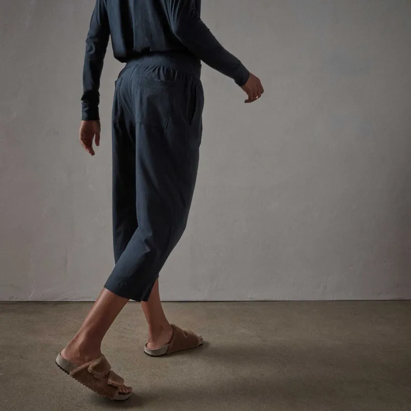 Luxe Lotus Jersey Cropped Pajama Pant - French Navy sold by James Perse