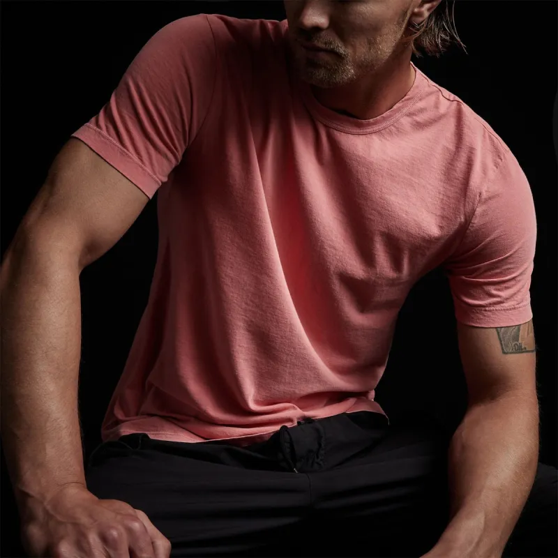 Short Sleeve Crew Neck - Flamingo Pigment sold by James Perse