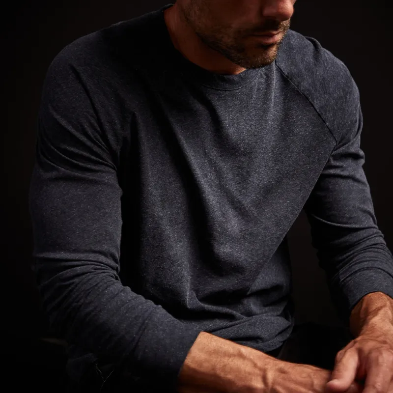 High Twist Recycled Jersey Raglan - Heather Navy sold by James Perse