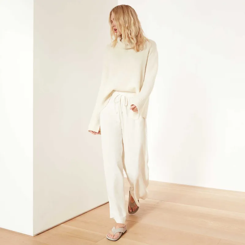 Micro Suede Pull On Pant - Alabaster sold by James Perse