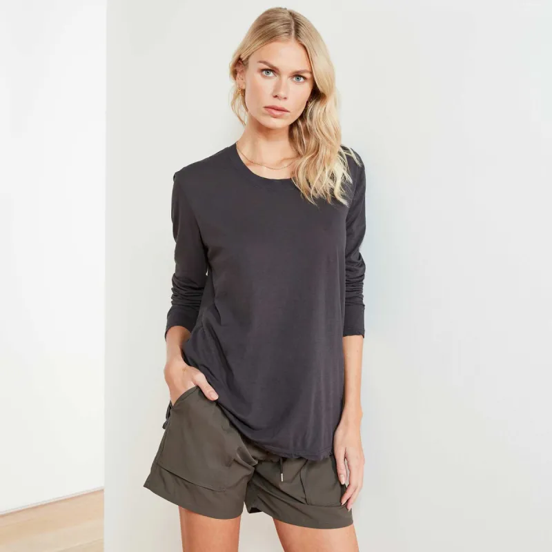 Clear Jersey Long Sleeve Tee - Asphalt sold by James Perse