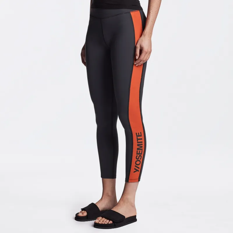 Y/OSEMITE Contrast Panel Legging - Carbon/Orange sold by James Perse