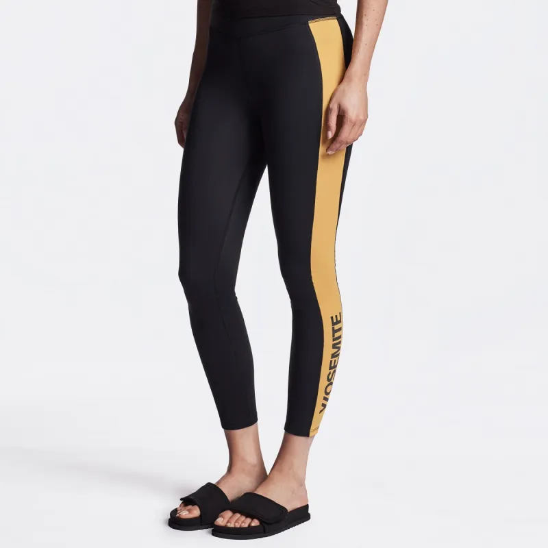 Y/OSEMITE Contrast Panel Legging - Black/Yellow sold by James Perse
