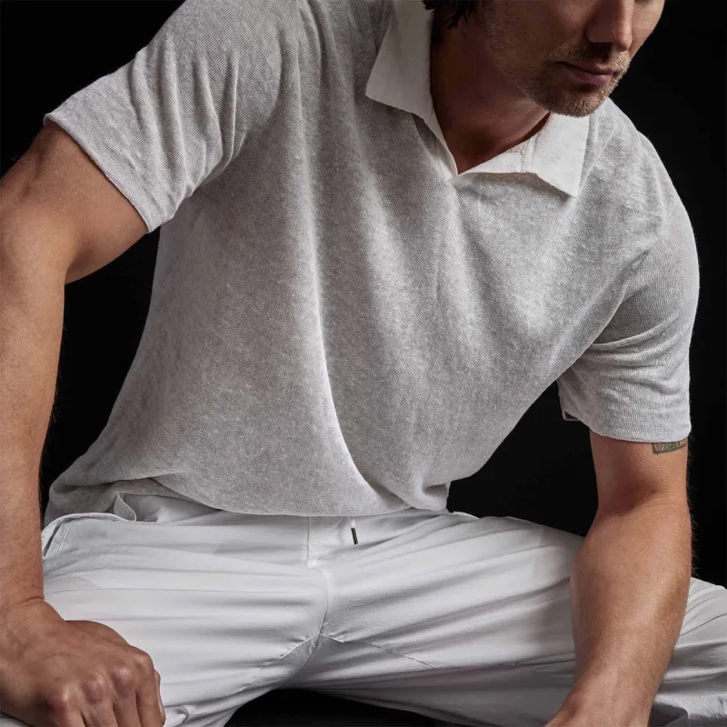 Double Layer Linen Polo - White/Natural sold by James Perse