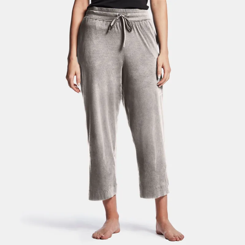 Luxe Lotus Jersey Cropped Pajama Pant - Heather Grey sold by James Perse