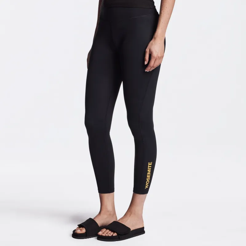 Y/OSEMITE Spiral Seam Legging - Black/Yellow sold by James Perse