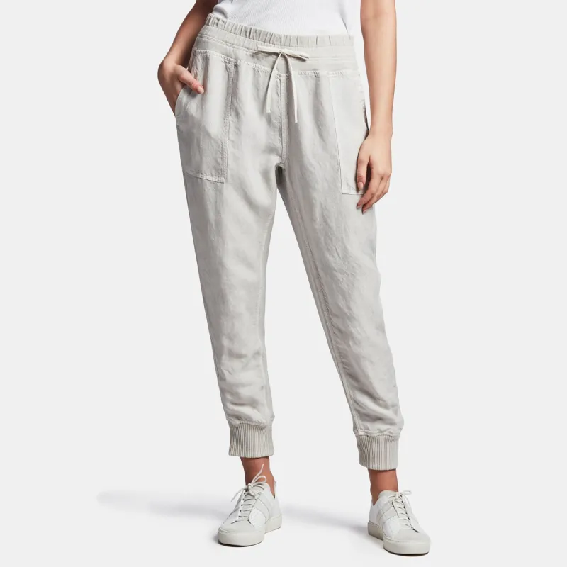 Canvas Linen Relaxed Pant - Silver sold by James Perse