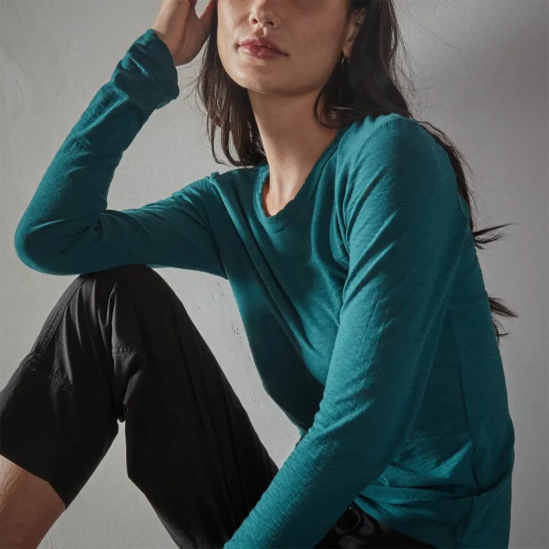 Sheer Slub Long Sleeve Crew - Jewel sold by James Perse