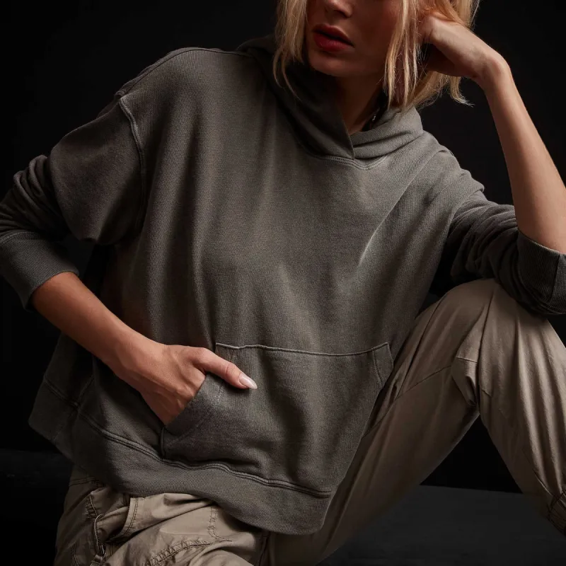 Vintage French Terry Cropped Hoodie - Jungle Pigment sold by James Perse