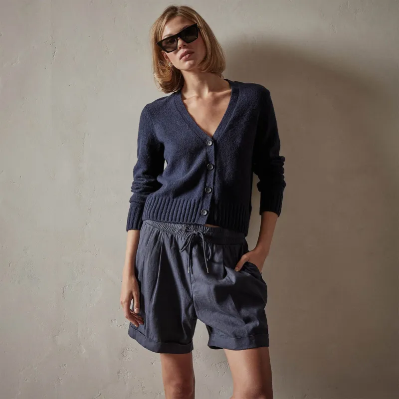 Cotton Cashmere Cardigan - Navy sold by James Perse
