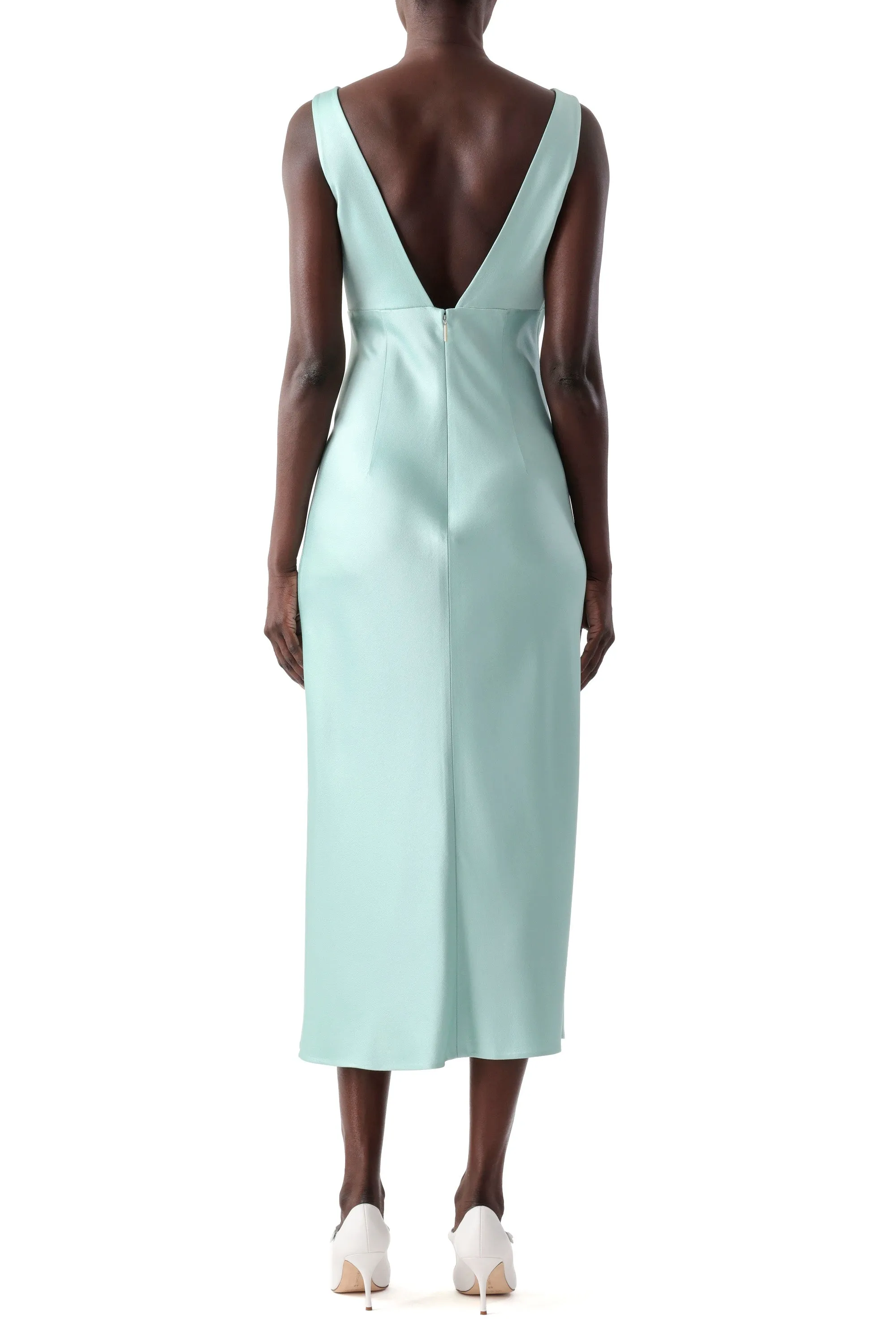 CREPE SATIN DRAPED V-NECK BIAS DRESS sold by Jason Wu product image thumbnail 3