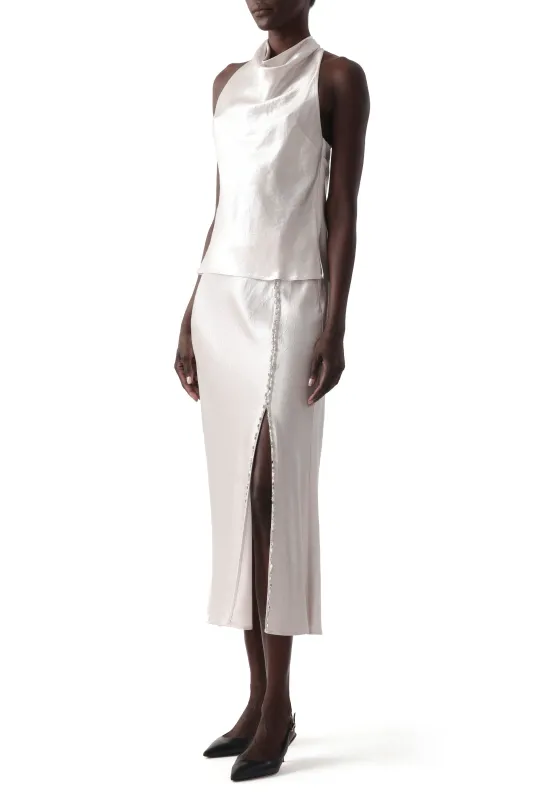 WASHED TWILL BIAS SLIP PENCIL MIDI SKIRT made by Jason Wu
