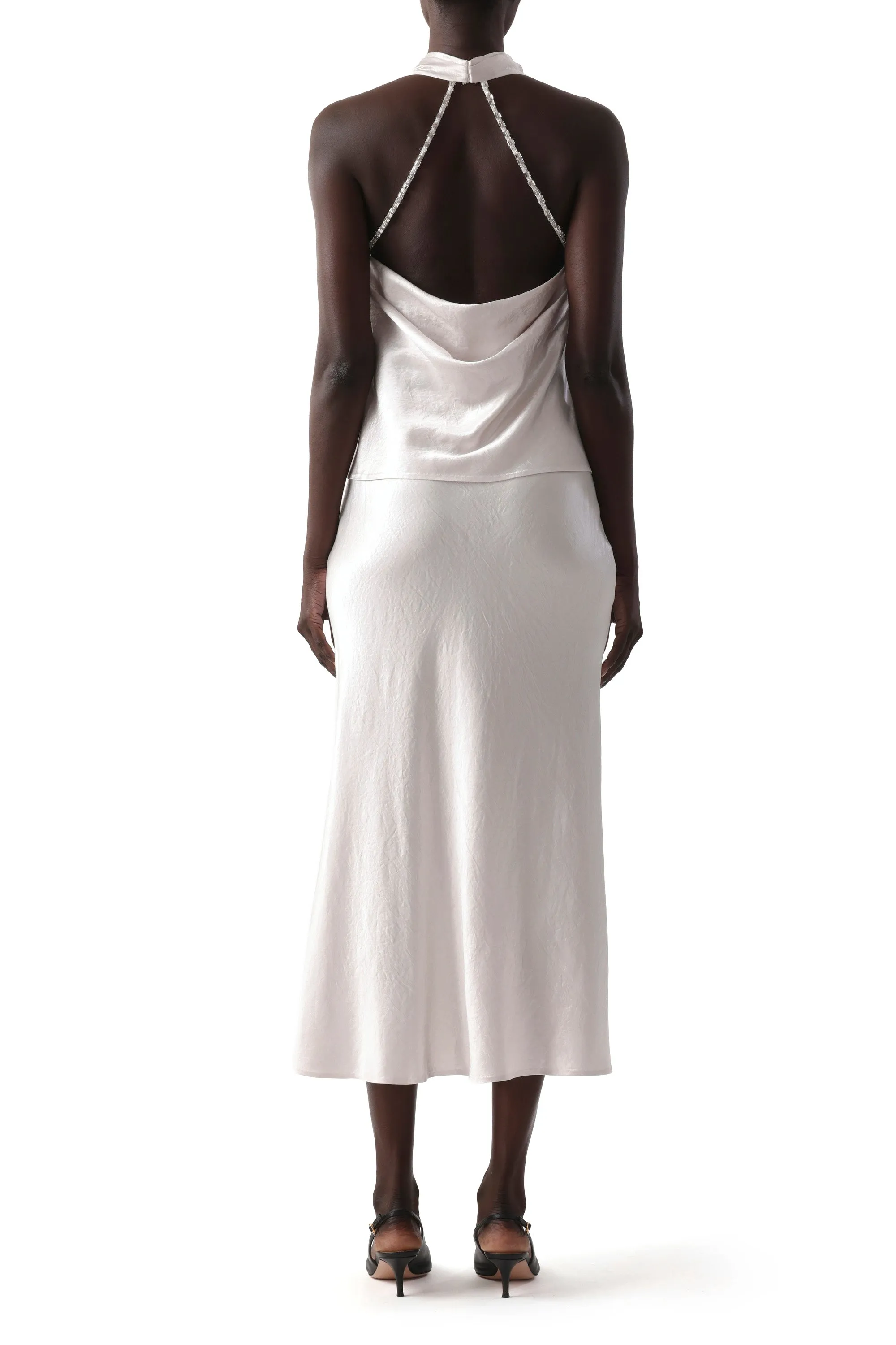 WASHED TWILL BIAS SLIP PENCIL MIDI SKIRT sold by Jason Wu product image thumbnail 3