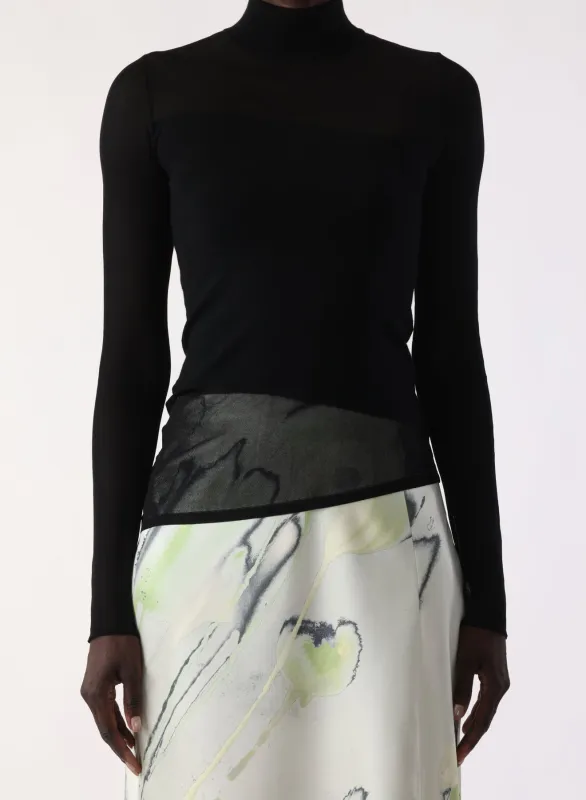 SHEER COMBO MERINO KNIT TURTLENECK made by Jason Wu