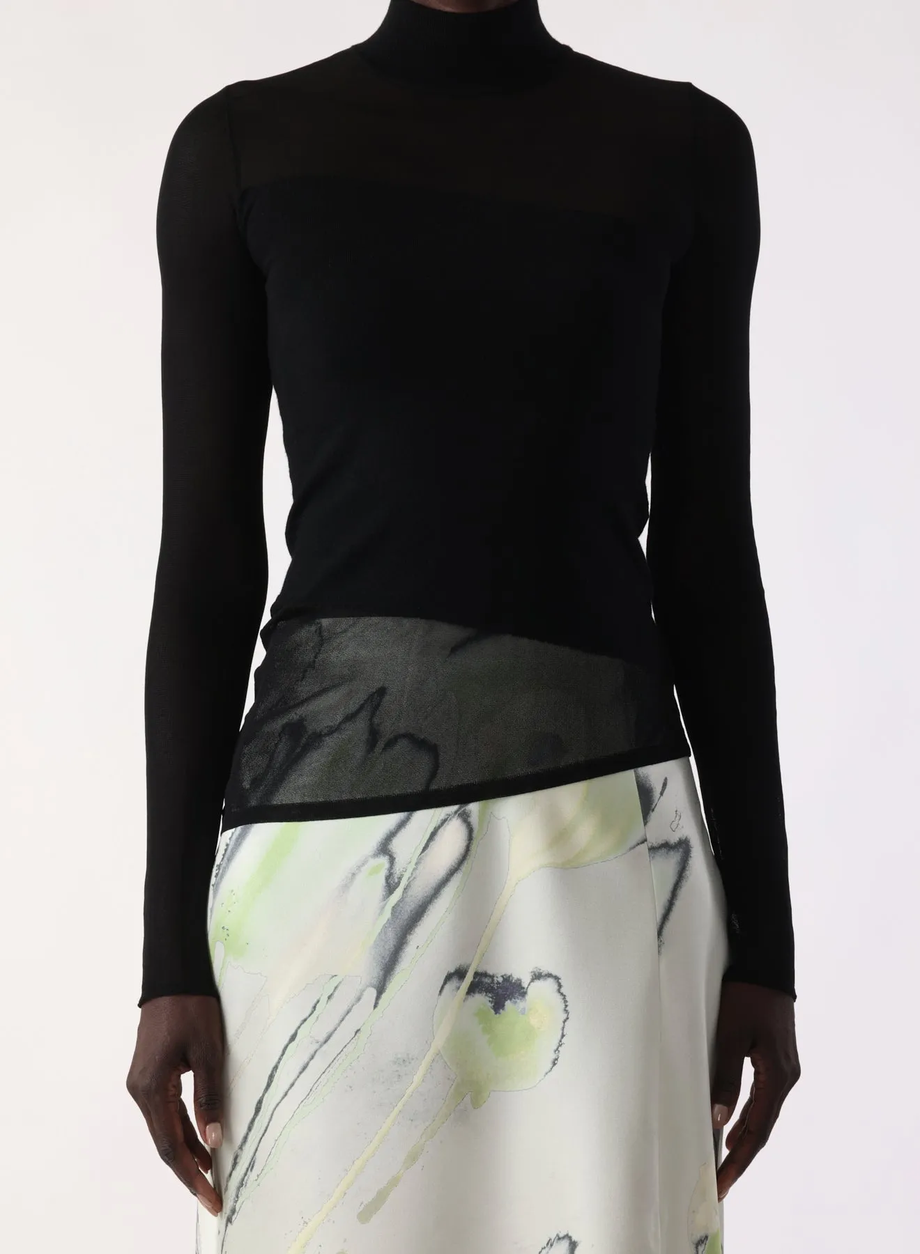 SHEER COMBO MERINO KNIT TURTLENECK sold by Jason Wu