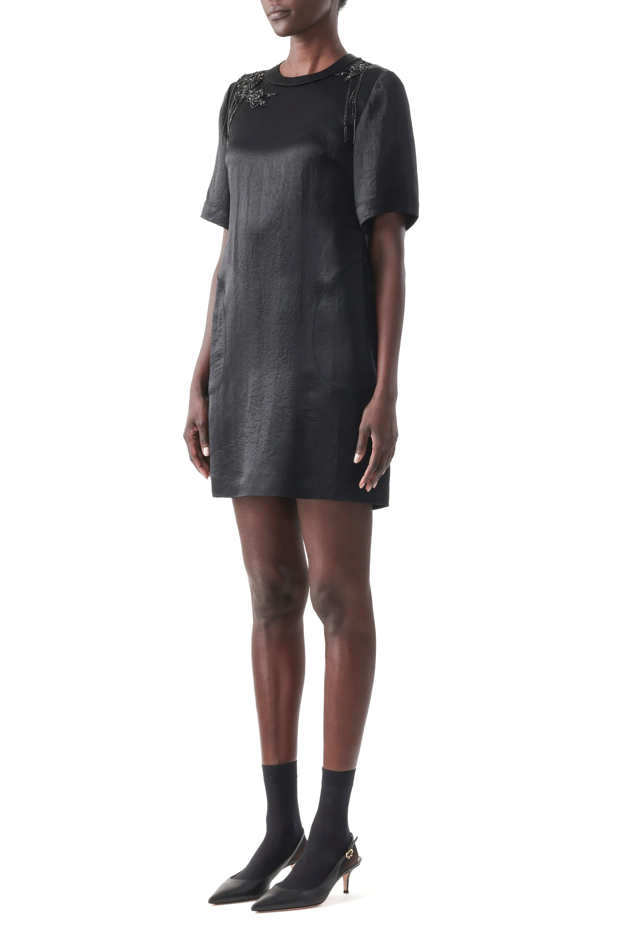 SHORT SLEEVE DRESS WITH EMBROIDERY APPLIQUES sold by Jason Wu product image thumbnail 2