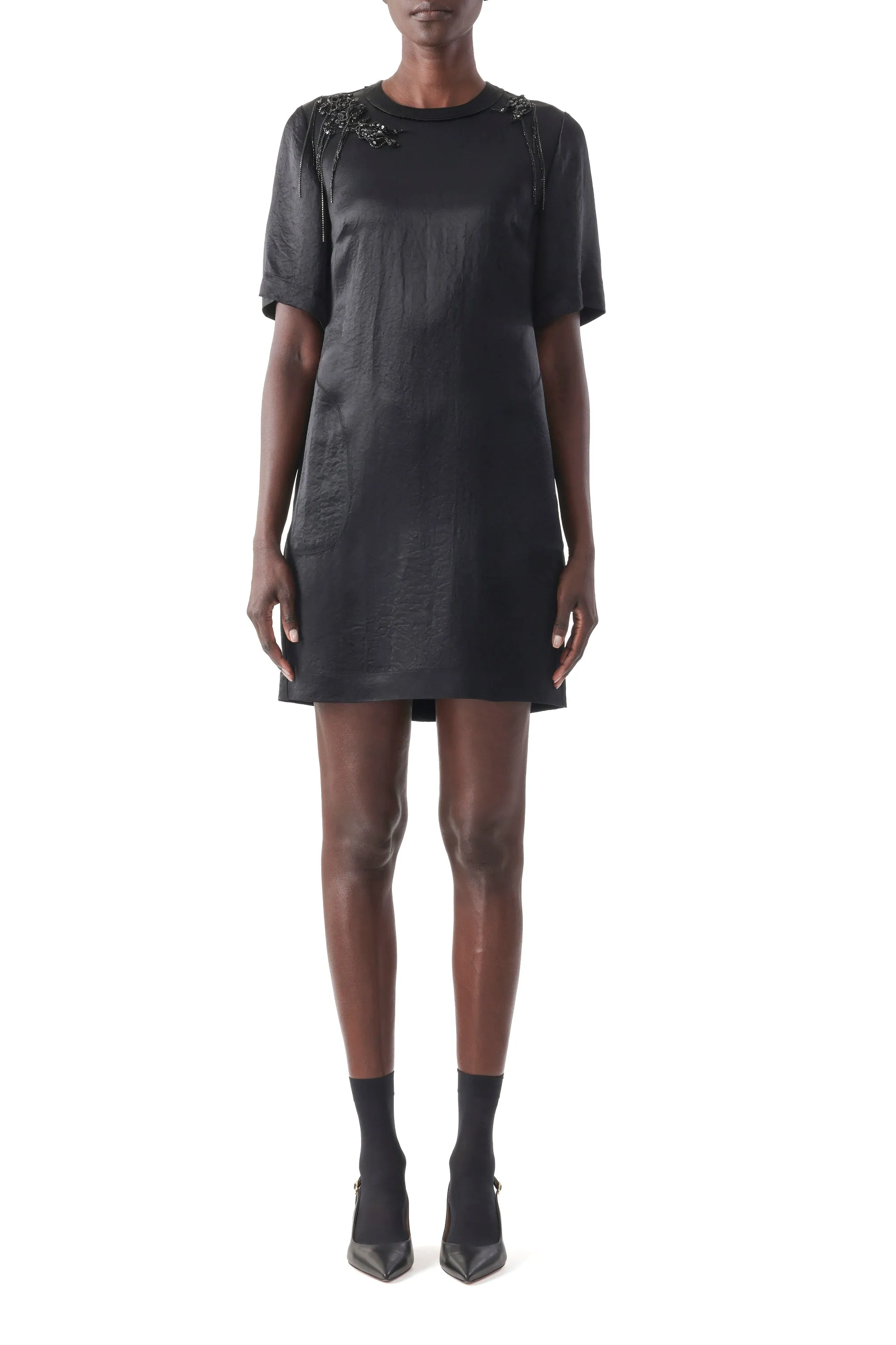 SHORT SLEEVE DRESS WITH EMBROIDERY APPLIQUES sold by Jason Wu