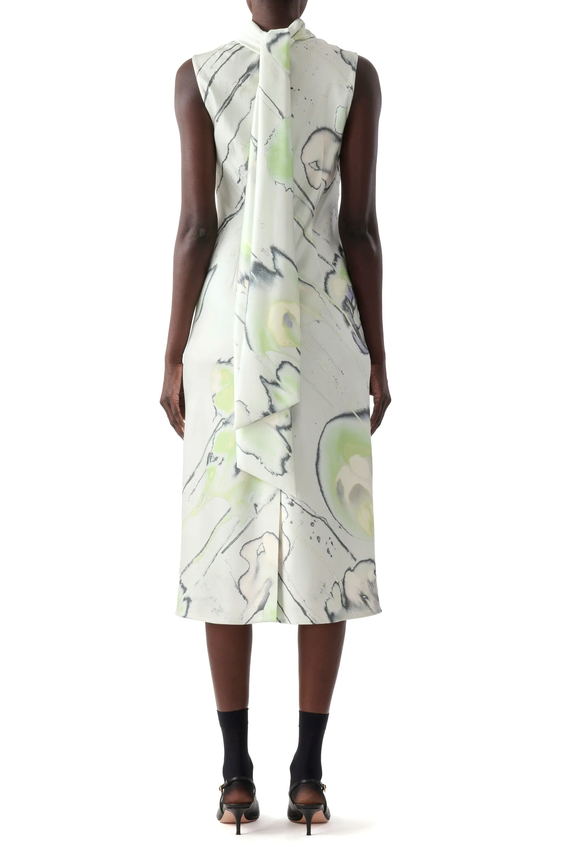 WATERCOLOR FLORAL BIAS MIDI SCARF DRESS sold by Jason Wu product image thumbnail 3