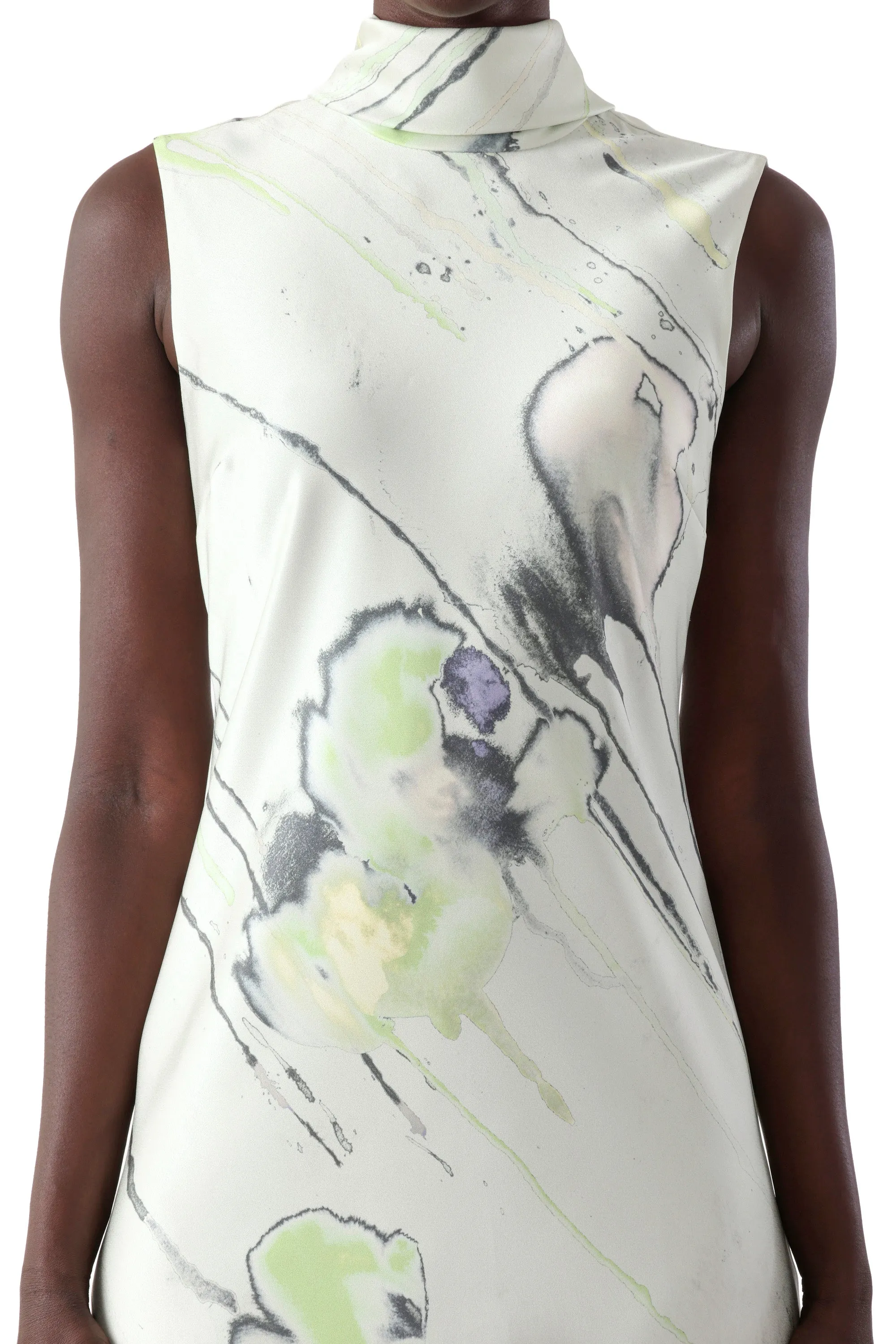 WATERCOLOR FLORAL BIAS MIDI SCARF DRESS sold by Jason Wu product image thumbnail 4