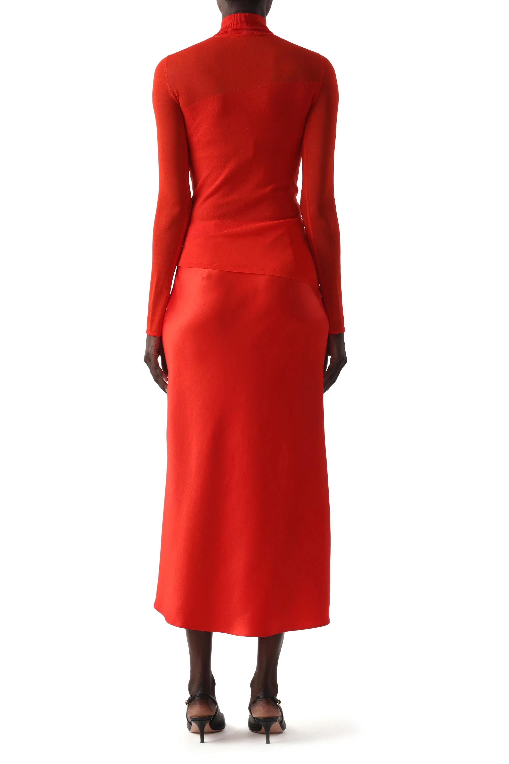 WASHED TWILL BIAS SLIP PENCIL MIDI SKIRT sold by Jason Wu product image thumbnail 3