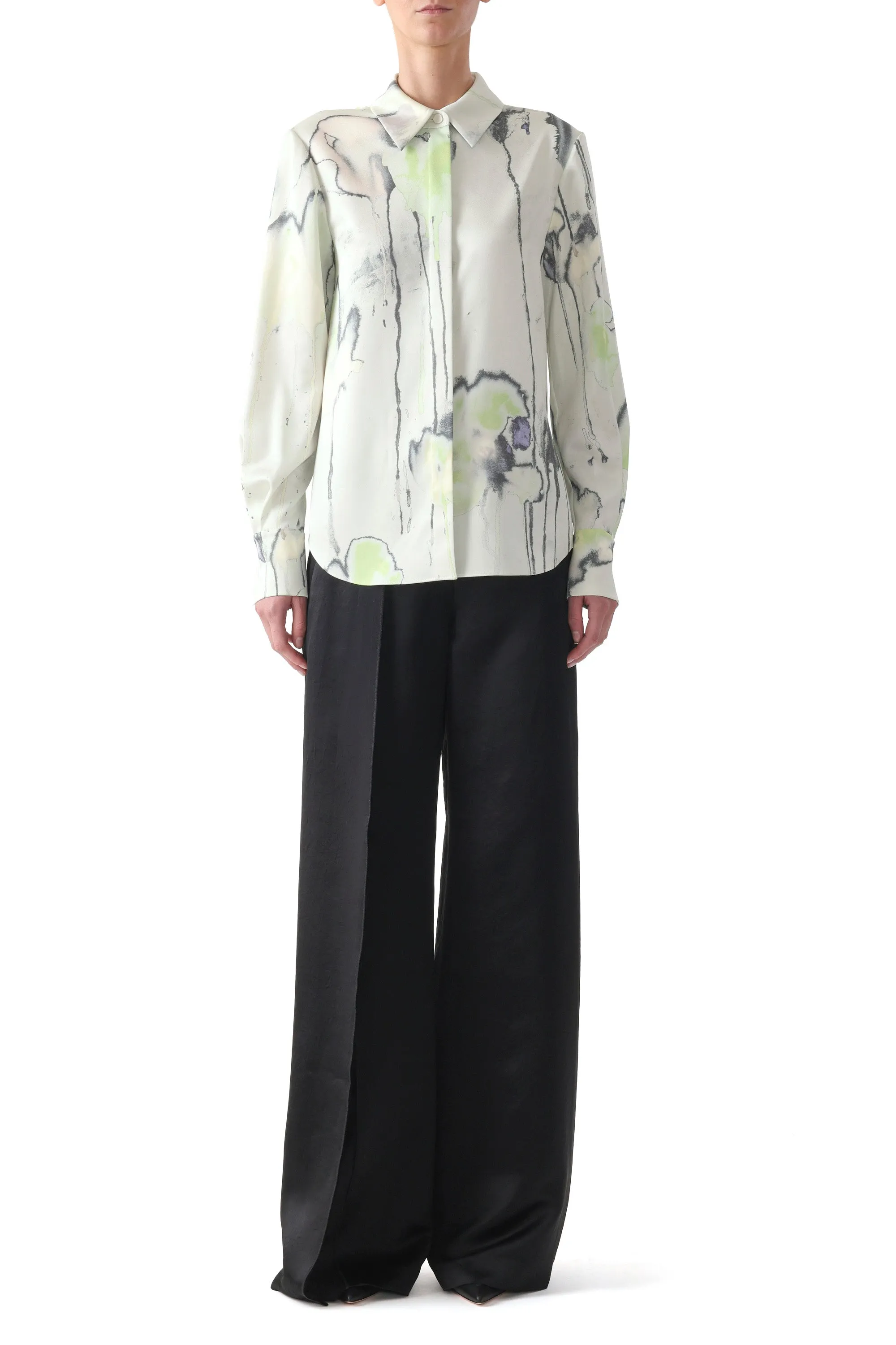 WATERCOLOR FLORAL SILK TWILL BUTTON UP SHIRT sold by Jason Wu product image thumbnail 2