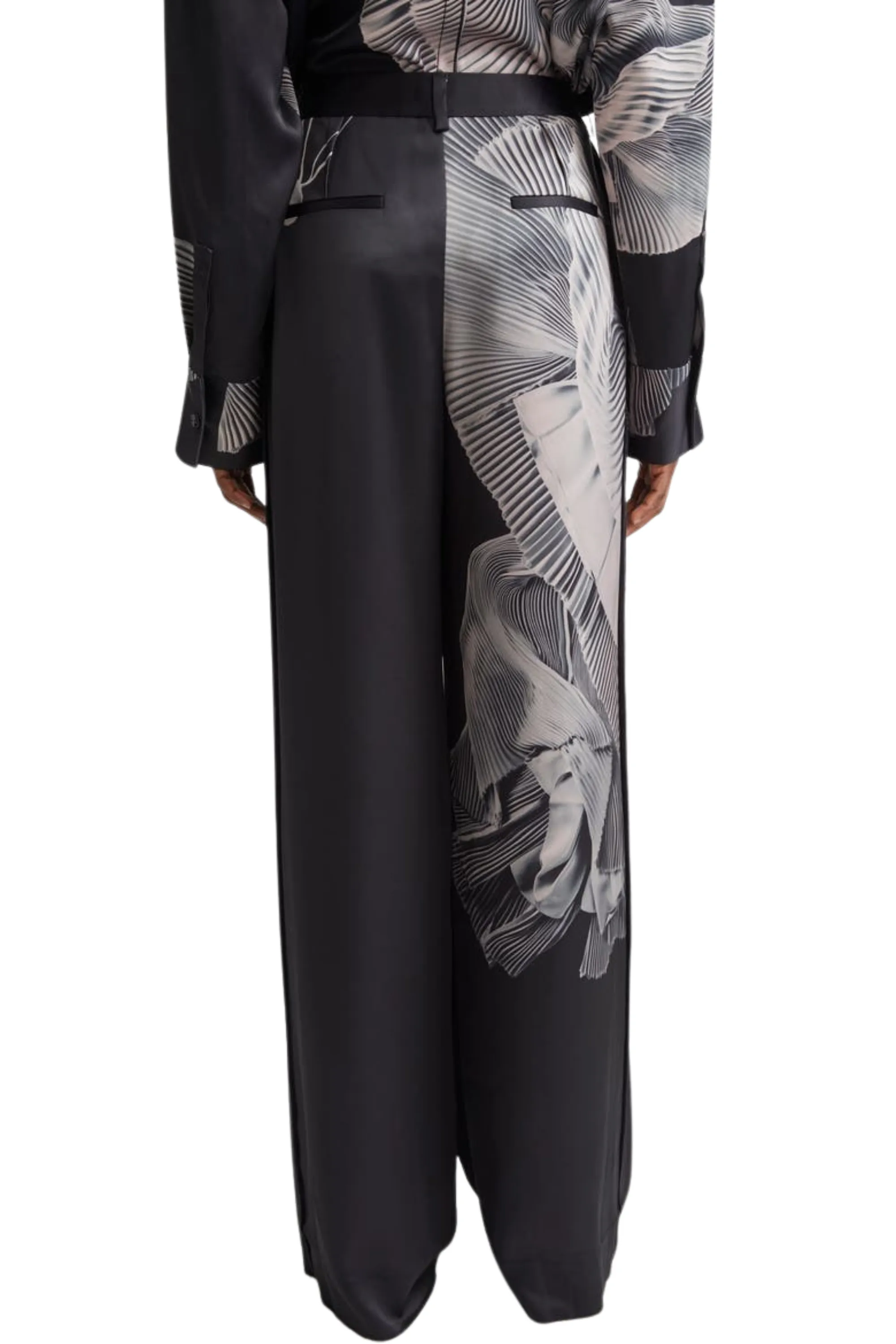DANCING PLEAT PRINTED DOUBLE-FACE SATIN STRAIGHT-LEG sold by Jason Wu product image thumbnail 3