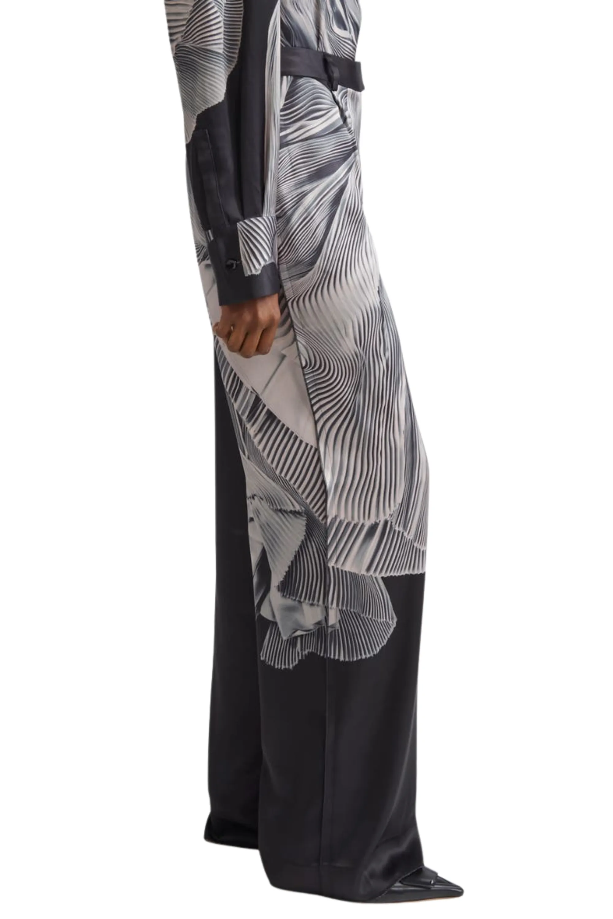 DANCING PLEAT PRINTED DOUBLE-FACE SATIN STRAIGHT-LEG sold by Jason Wu product image thumbnail 2
