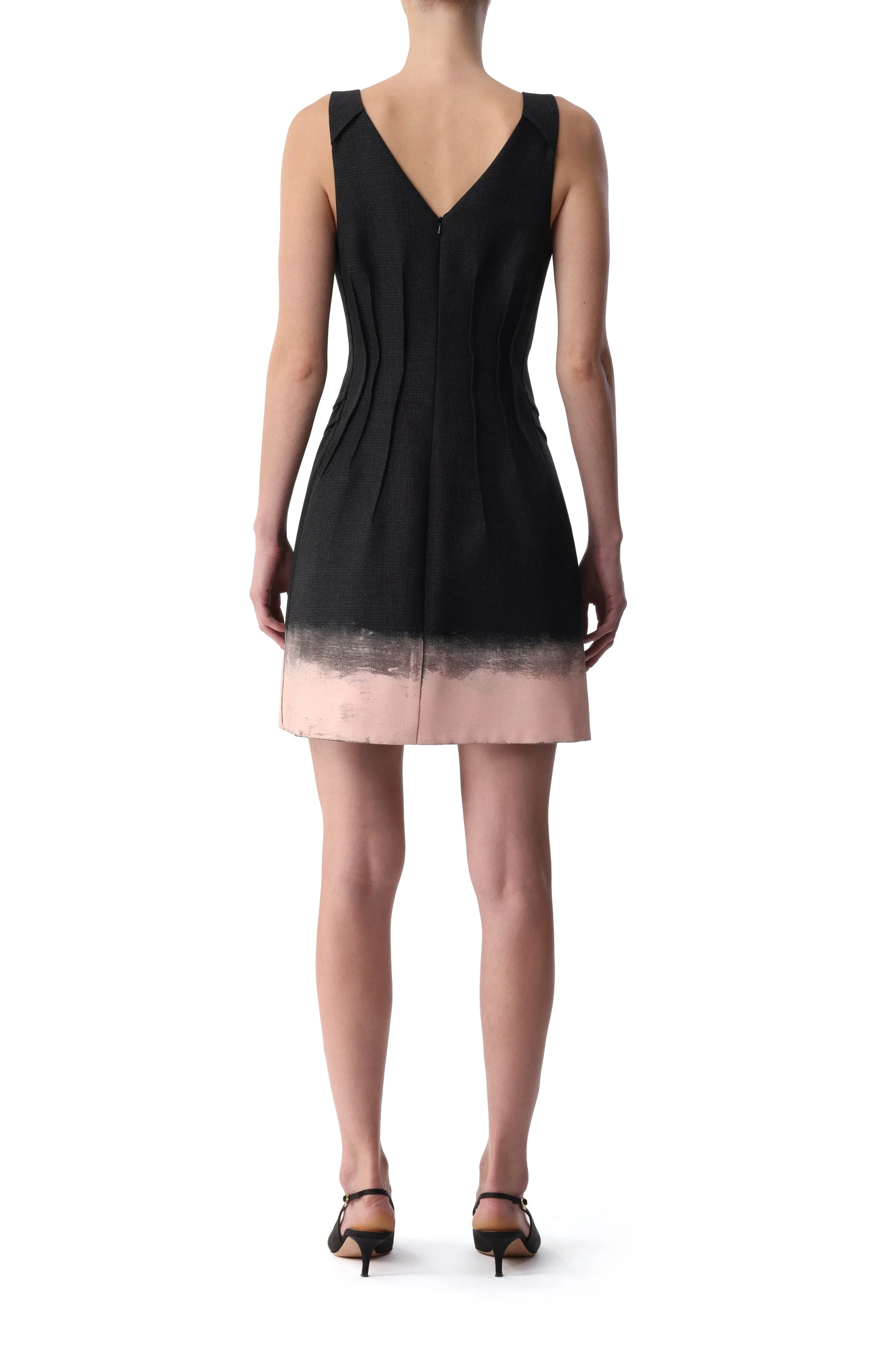 GLEN PLAID V-NECK MINI DRESS WITH PAINTED HEM sold by Jason Wu product image thumbnail 3