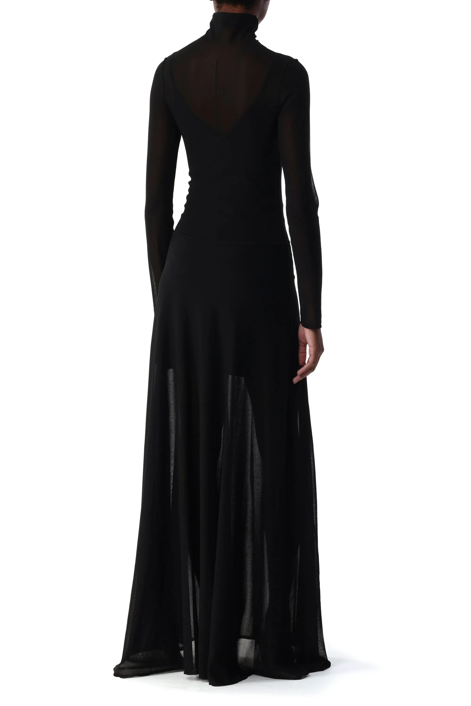 HIGH TURTLENECK LONG SLEEVE KNIT DRESS WITH V-NECK sold by Jason Wu product image thumbnail 3