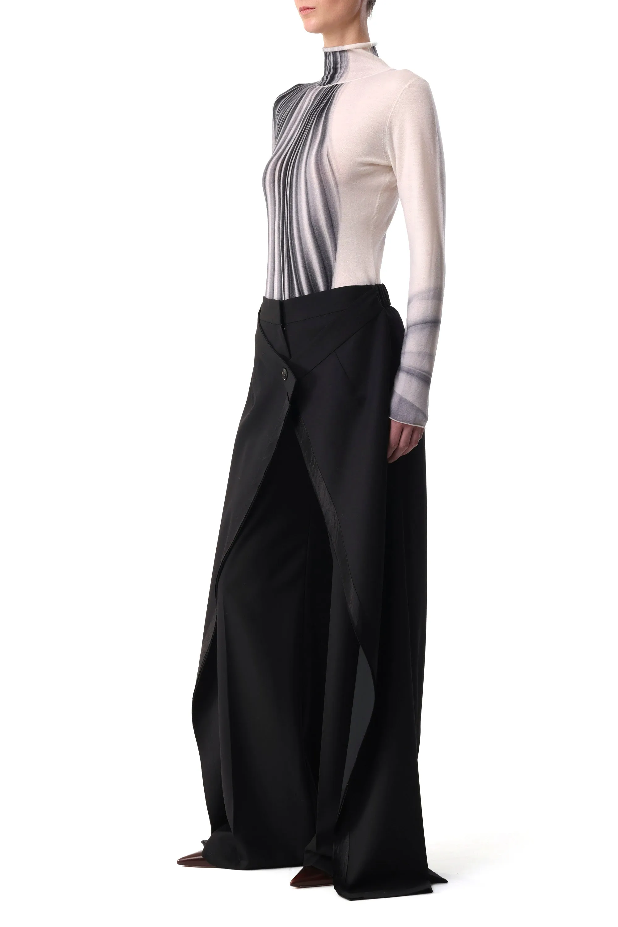 WOOL SUITING WIDE LEG PANT WITH SIDE EXTENSIONS sold by Jason Wu product image thumbnail 2