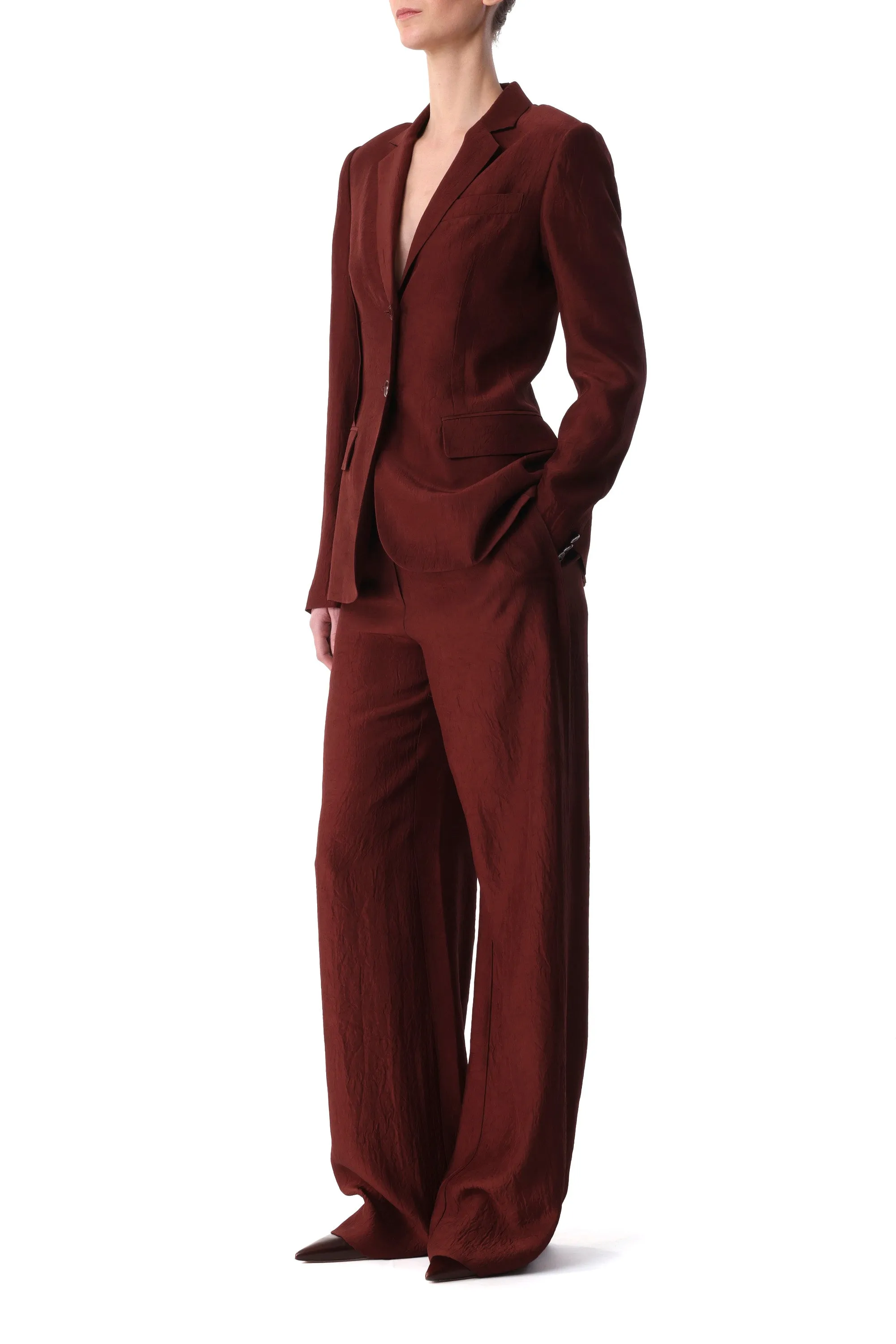 CRINKLED SATIN SINGLE-BREASTED BLAZER sold by Jason Wu product image thumbnail 2