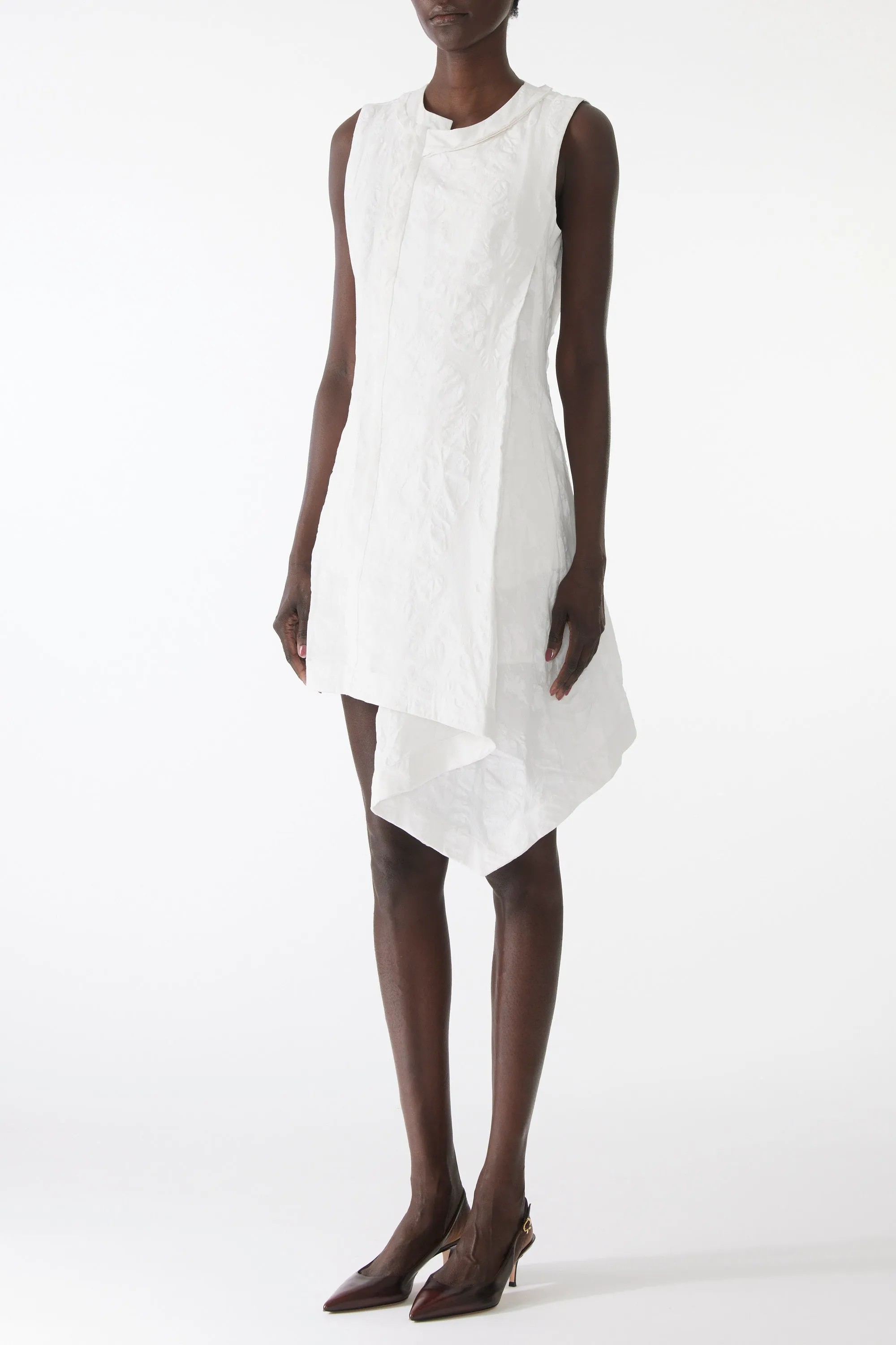 TEXTURED COTTON ASYMMETRICAL MINI DRESS sold by Jason Wu product image thumbnail 2
