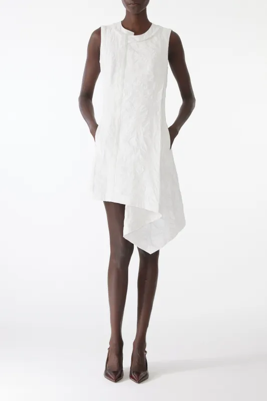 TEXTURED COTTON ASYMMETRICAL MINI DRESS sold by Jason Wu
