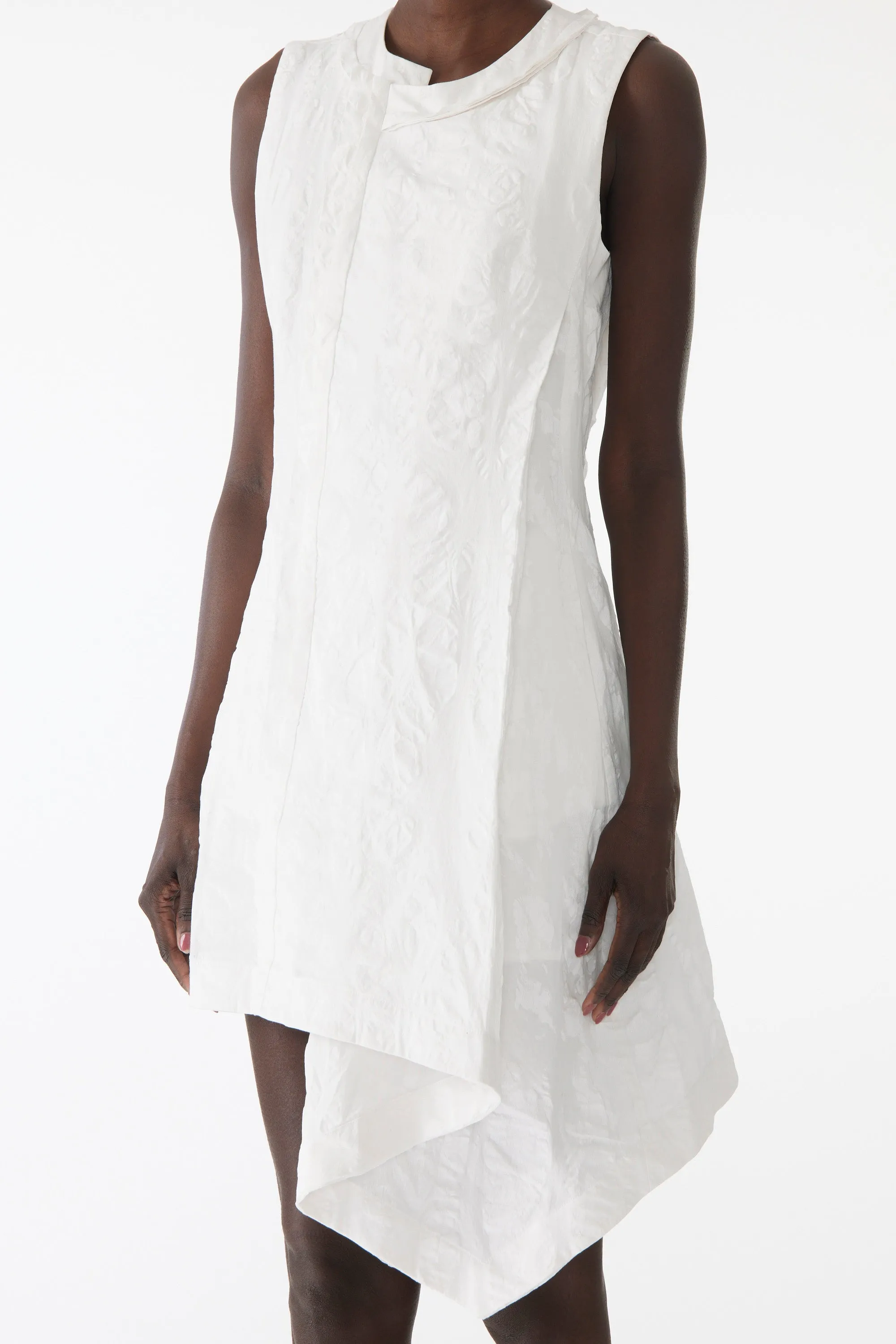 TEXTURED COTTON ASYMMETRICAL MINI DRESS sold by Jason Wu product image thumbnail 4