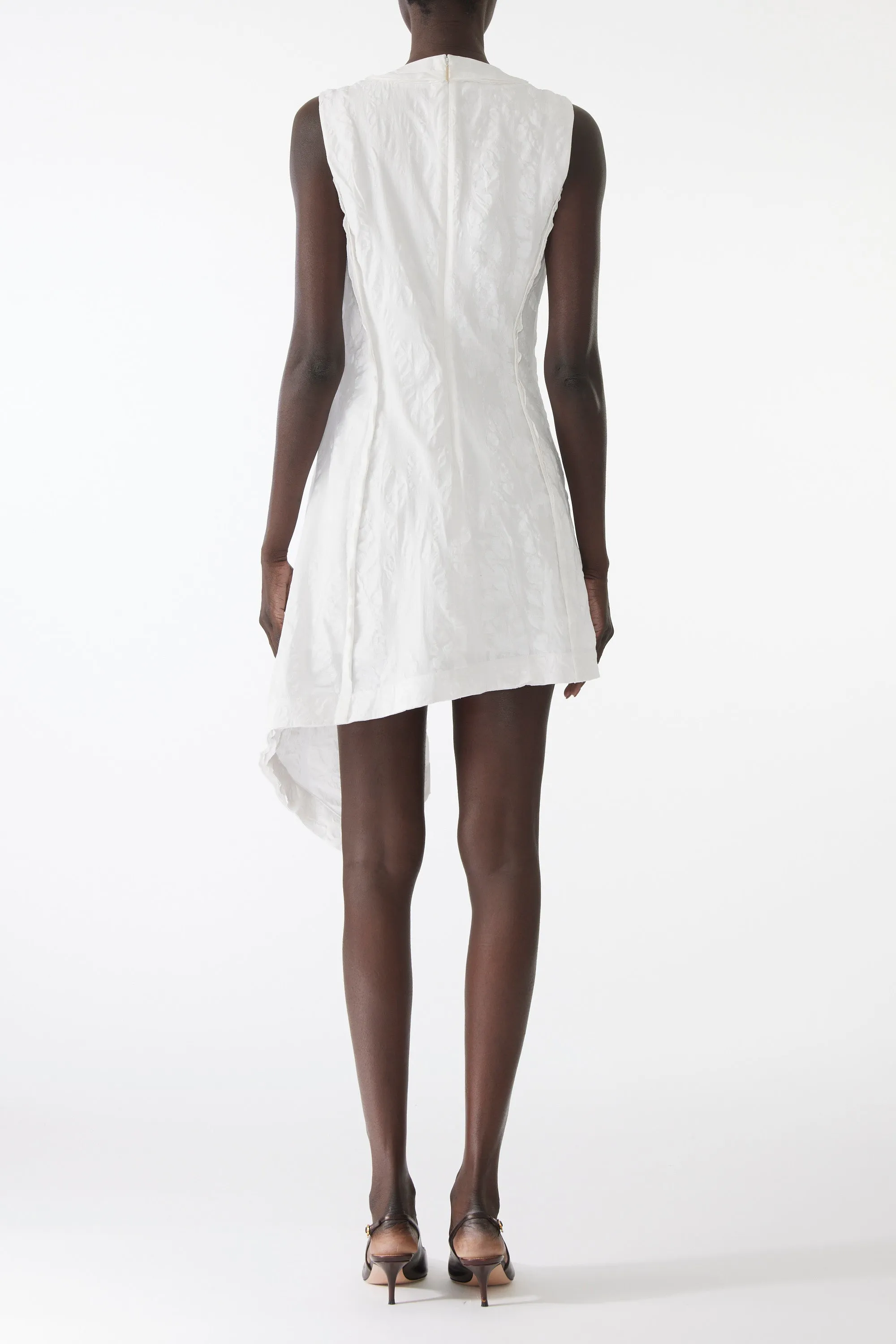 TEXTURED COTTON ASYMMETRICAL MINI DRESS sold by Jason Wu product image thumbnail 3
