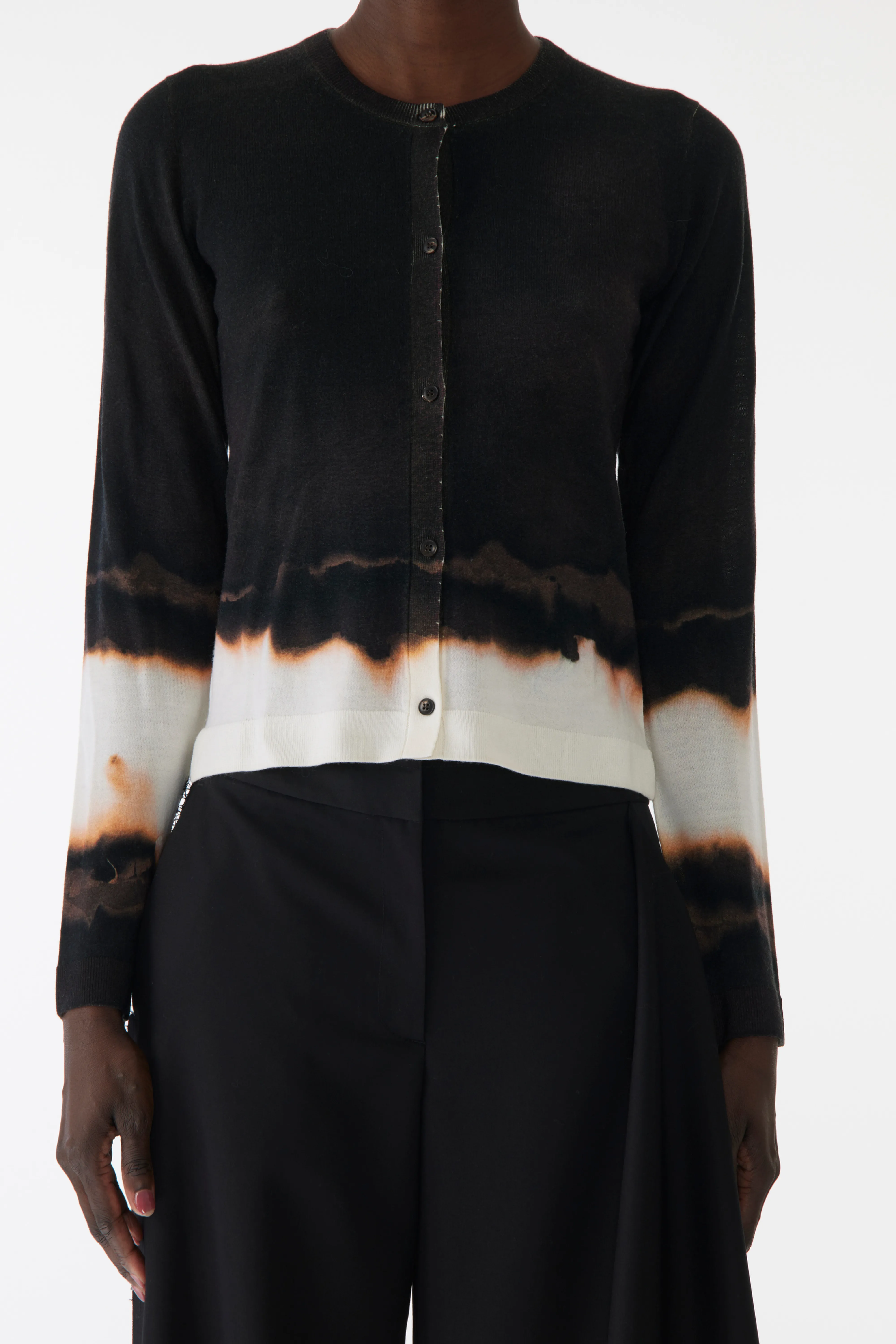 OMBRE DIFUSSED STRIPE WOOL CARDIGAN sold by Jason Wu