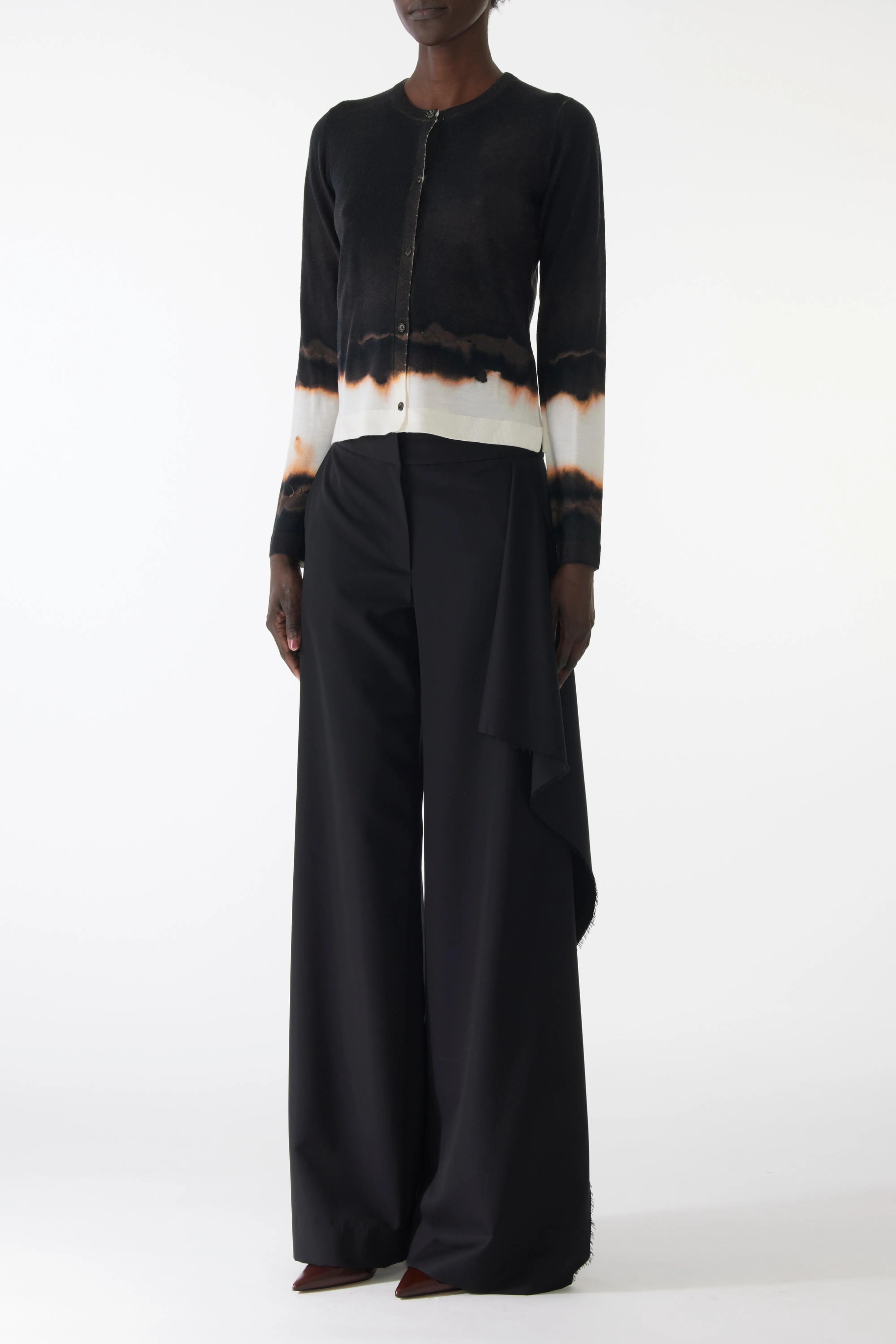 OMBRE DIFUSSED STRIPE WOOL CARDIGAN sold by Jason Wu product image thumbnail 3