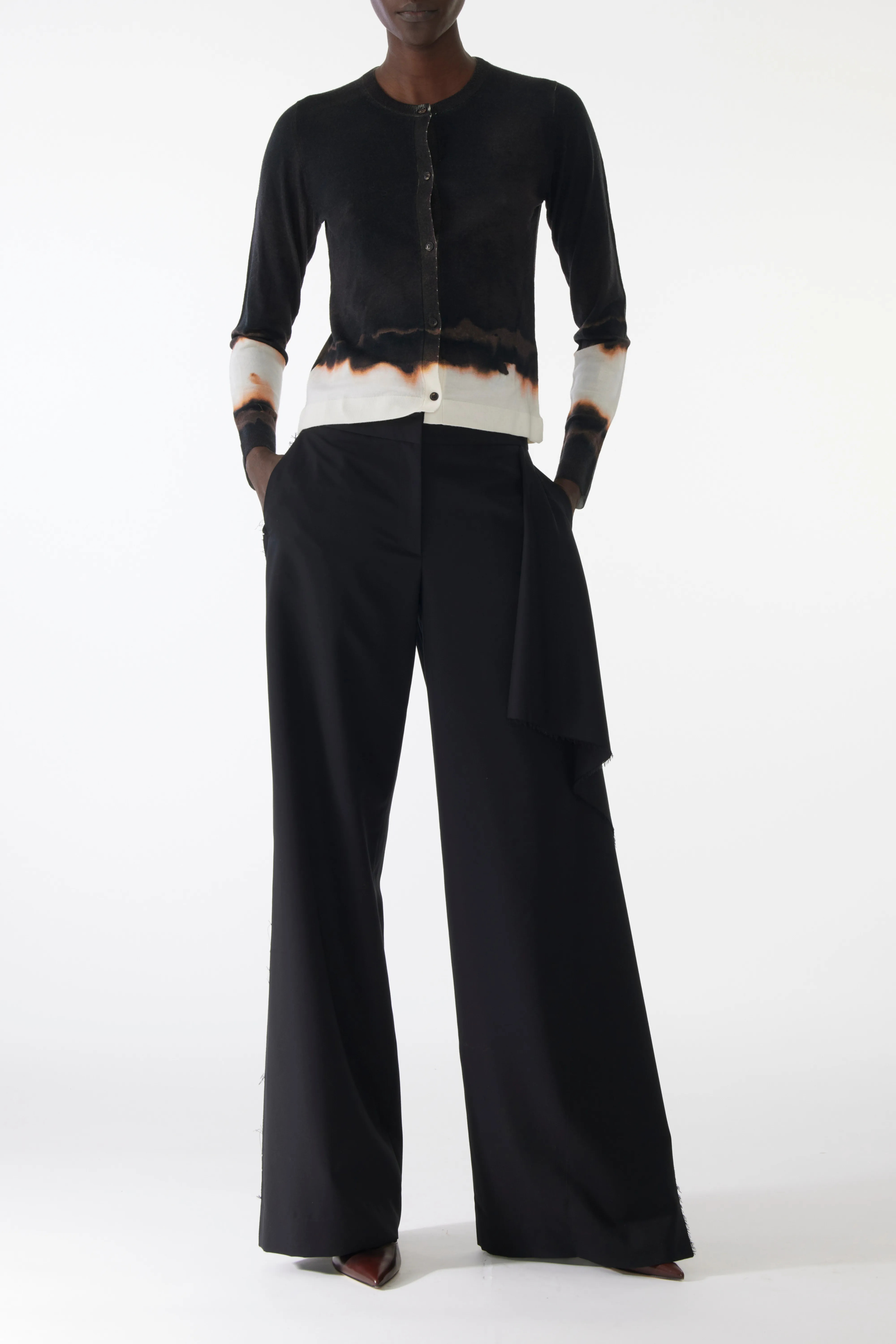 OMBRE DIFUSSED STRIPE WOOL CARDIGAN sold by Jason Wu product image thumbnail 2