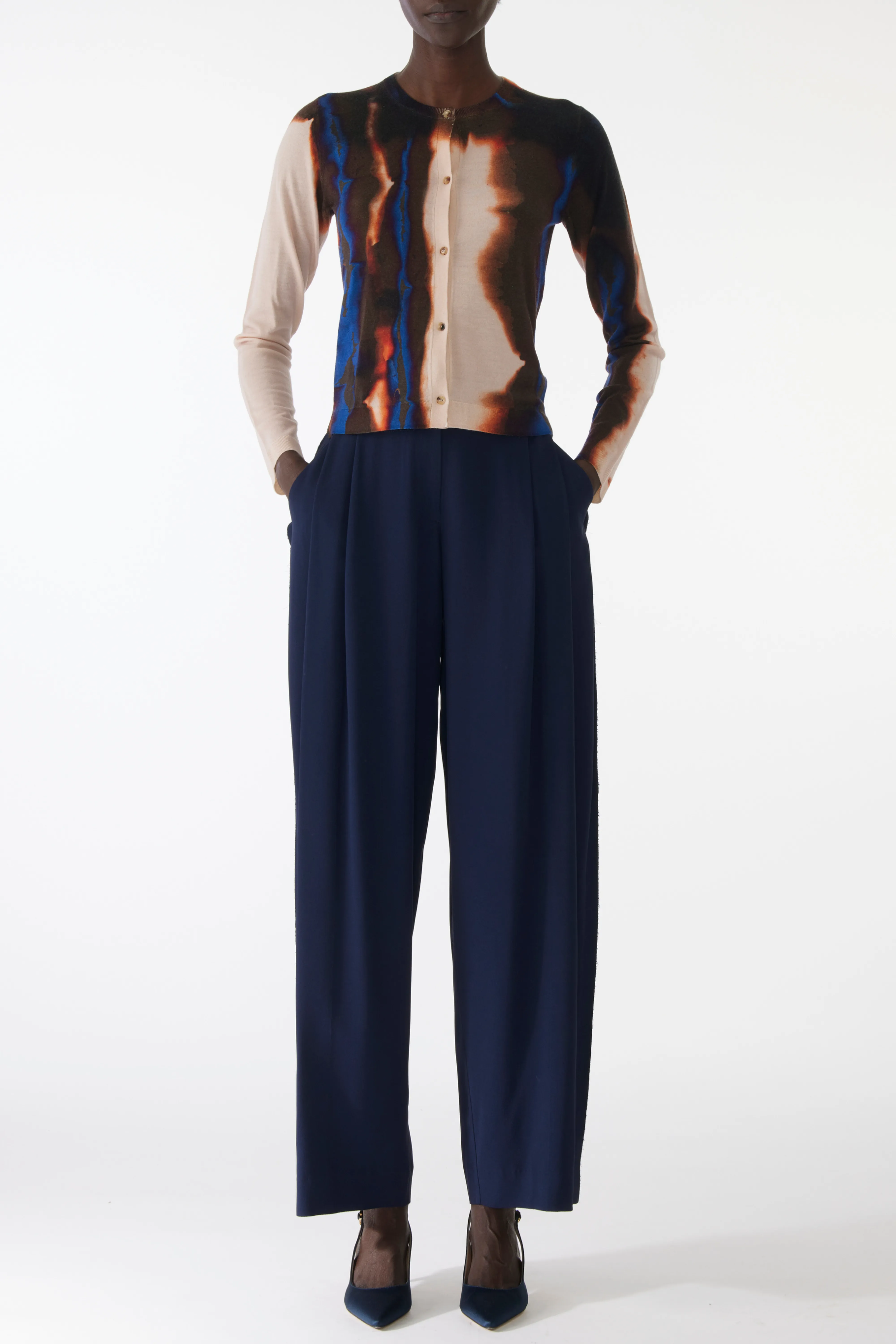 DIFFUSED OMBRE STRIPE WOOL CARDIGAN sold by Jason Wu