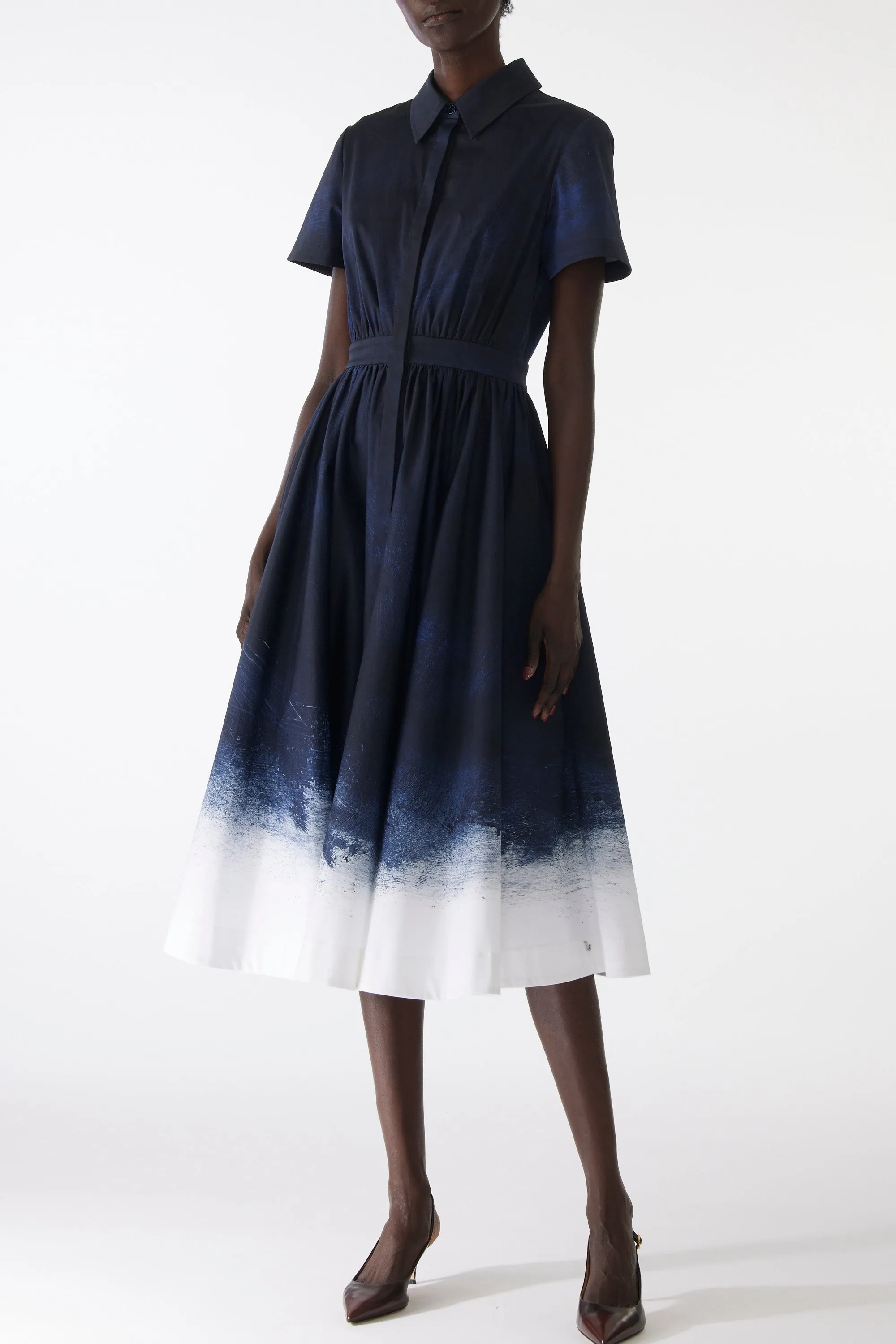 BRUSHED CANVAS PRINTED STRETCH COTTON SHIRTDRESS sold by Jason Wu product image thumbnail 5