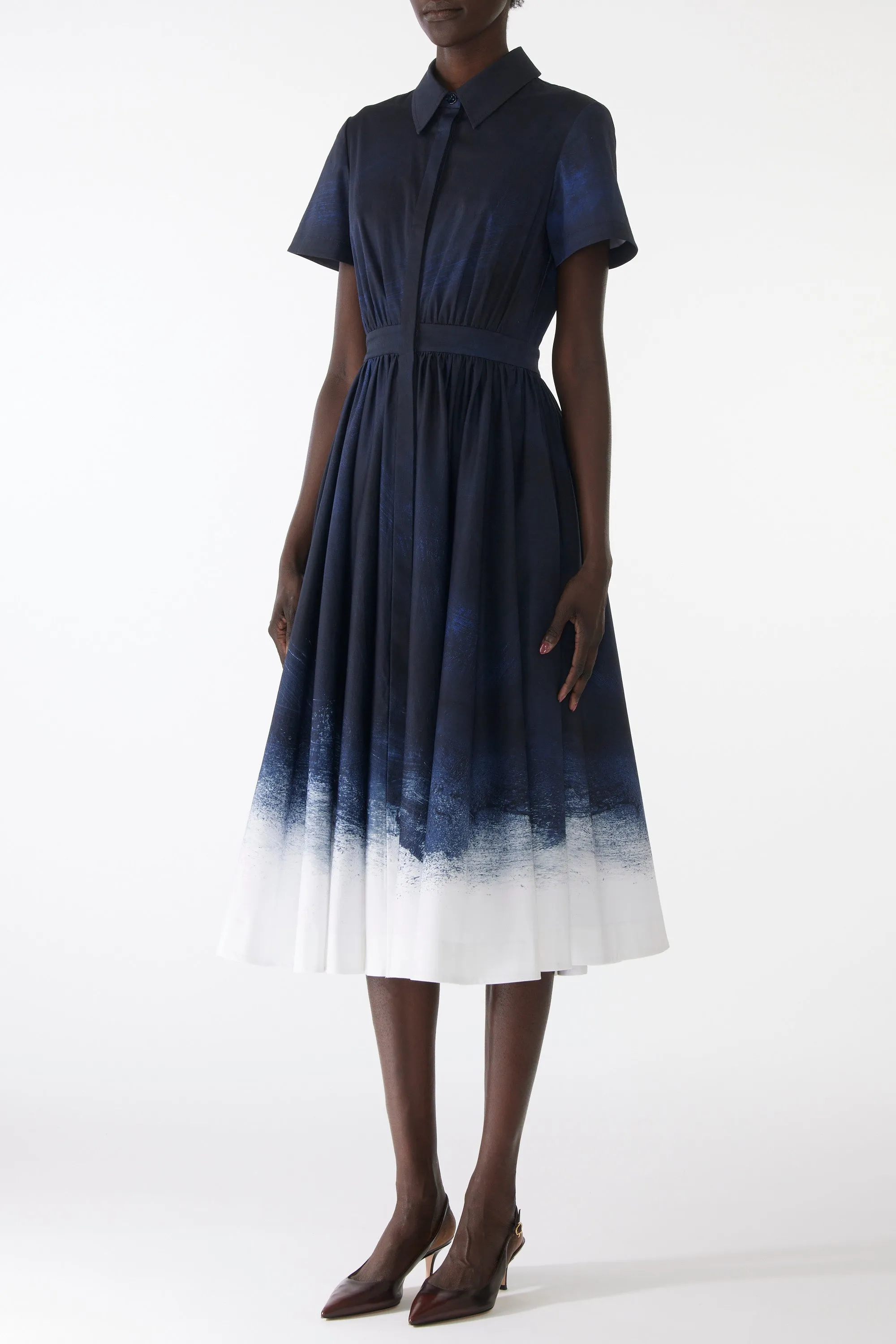 BRUSHED CANVAS PRINTED STRETCH COTTON SHIRTDRESS sold by Jason Wu product image thumbnail 2