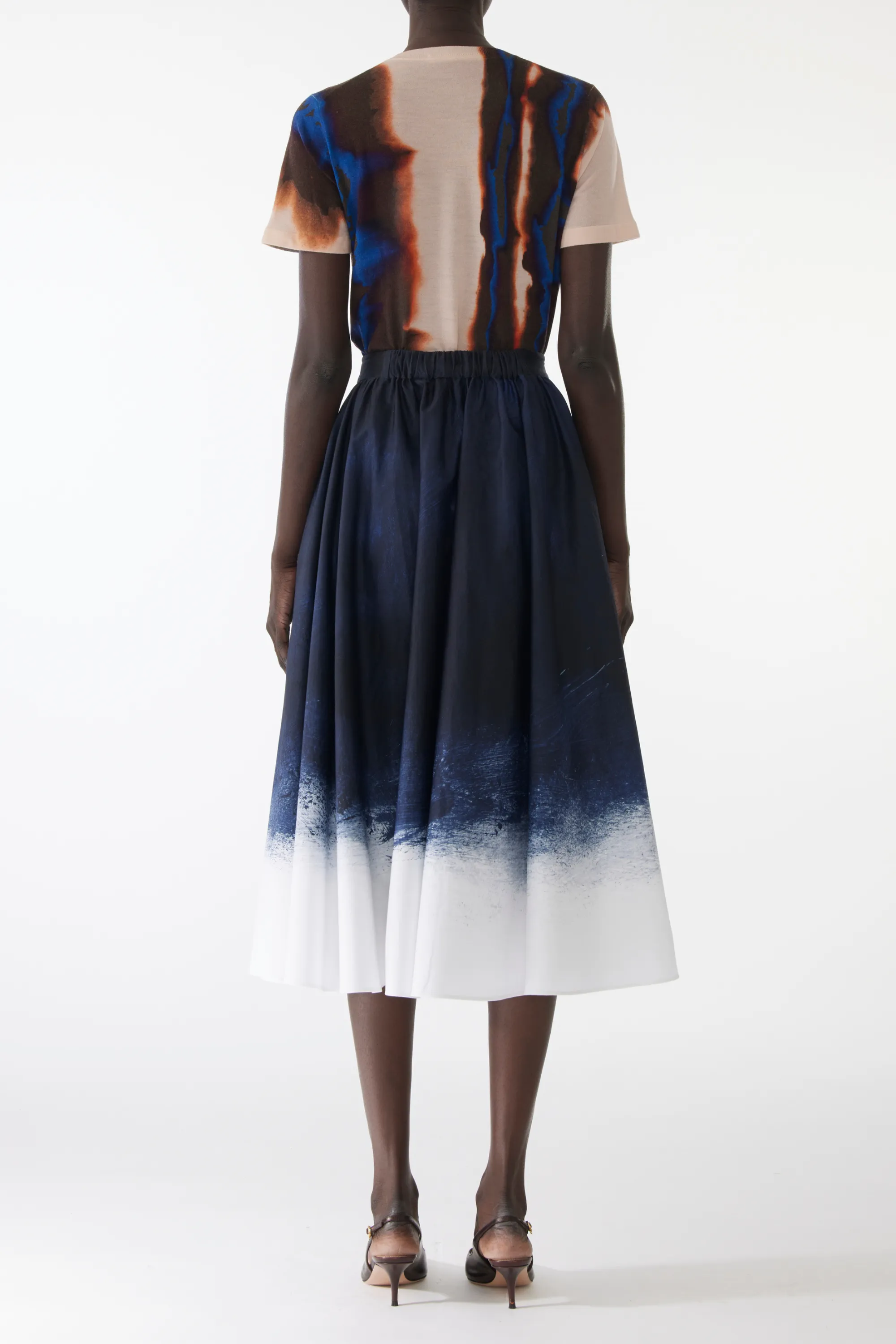 BRUSHED CANVAS PRINTED STRETCH COTTON CIRCLE SKIRT sold by Jason Wu product image thumbnail 3