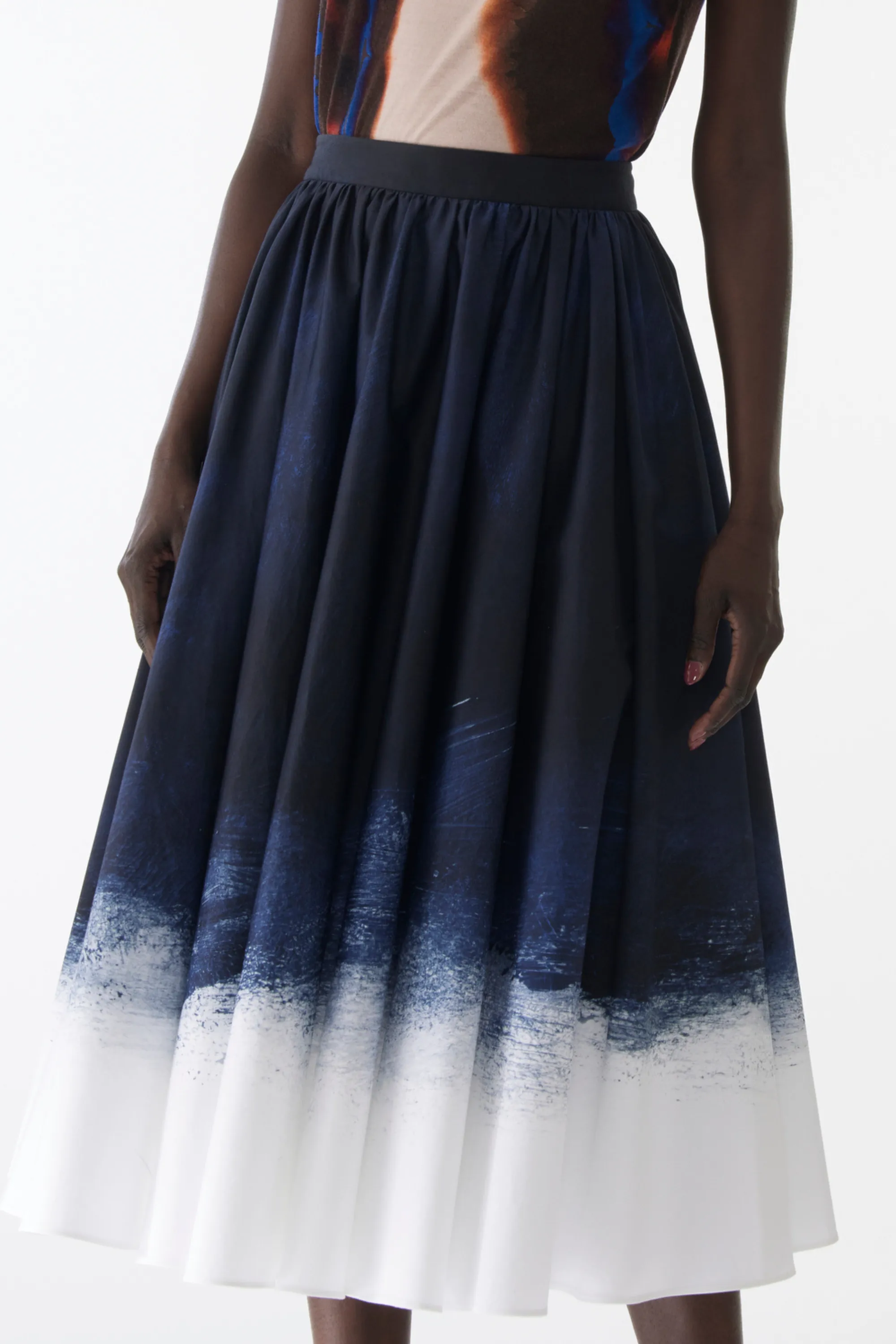 BRUSHED CANVAS PRINTED STRETCH COTTON CIRCLE SKIRT sold by Jason Wu product image thumbnail 4