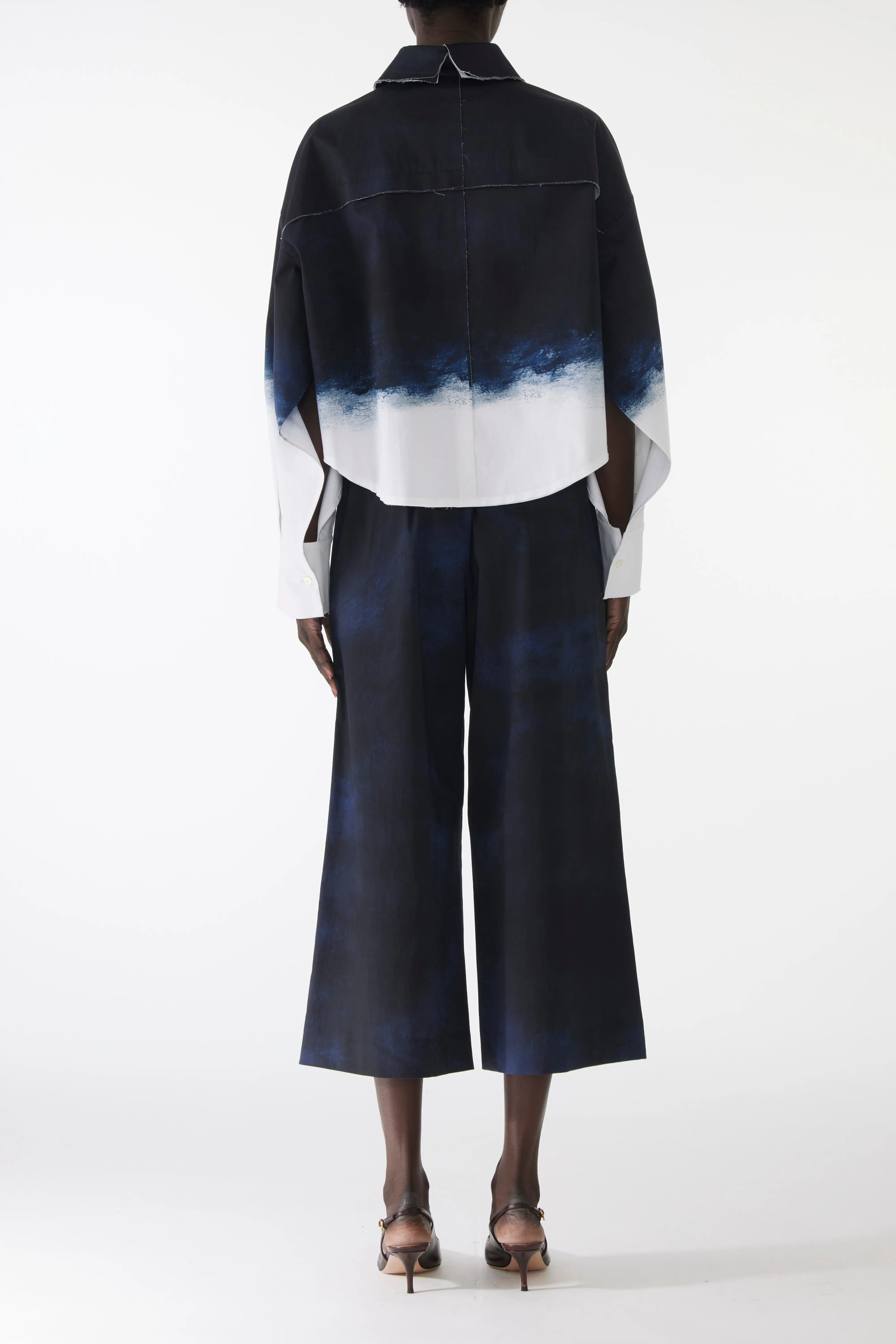 BRUSHED CANVAS PRINTED WIDE LEG PANT WITH ELASTIC WAIST sold by Jason Wu product image thumbnail 3