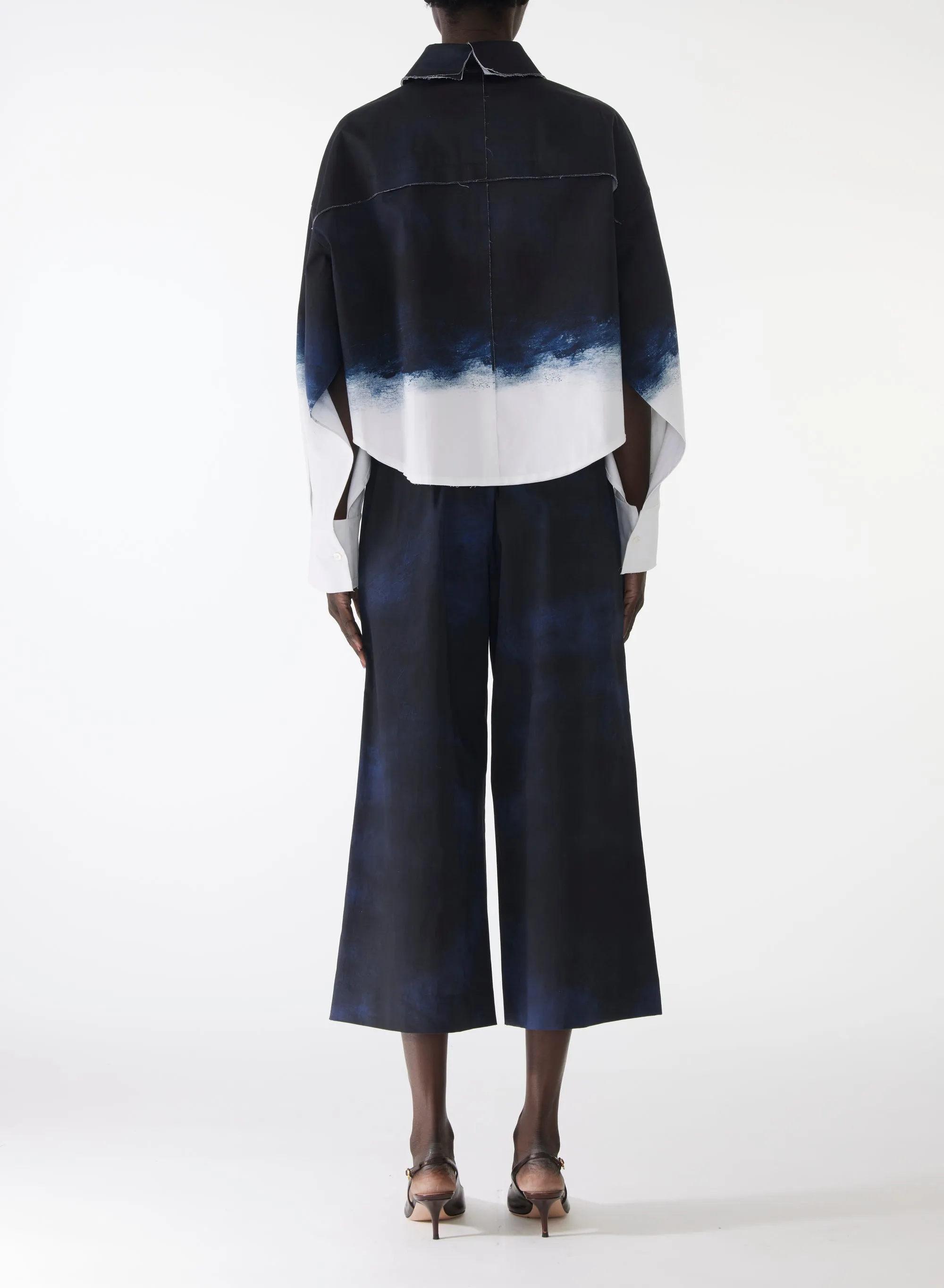 SMUDGED CANVAS POP-OVER STRETCH COTTON SHIRT sold by Jason Wu product image thumbnail 3